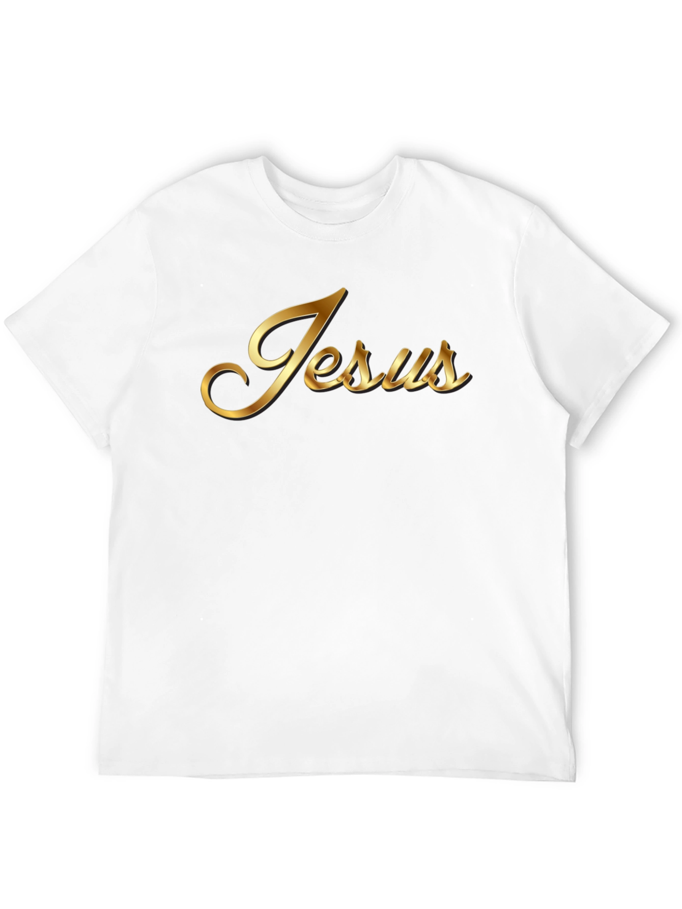 Gold Jesus Graphic Black T-Shirt
