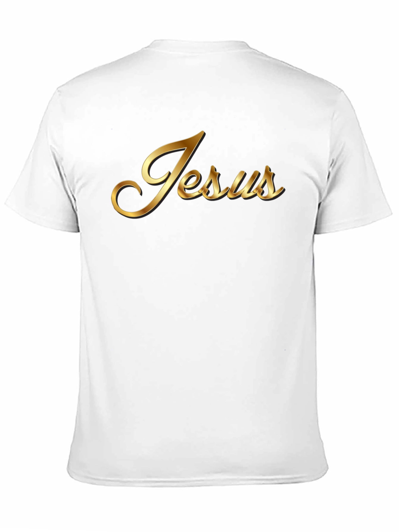 Gold Jesus Graphic Black T-Shirt