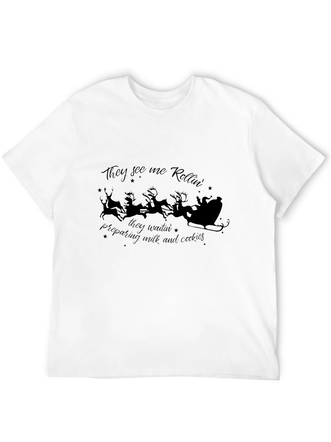Christmas Santas Rollin Black T-Shirt