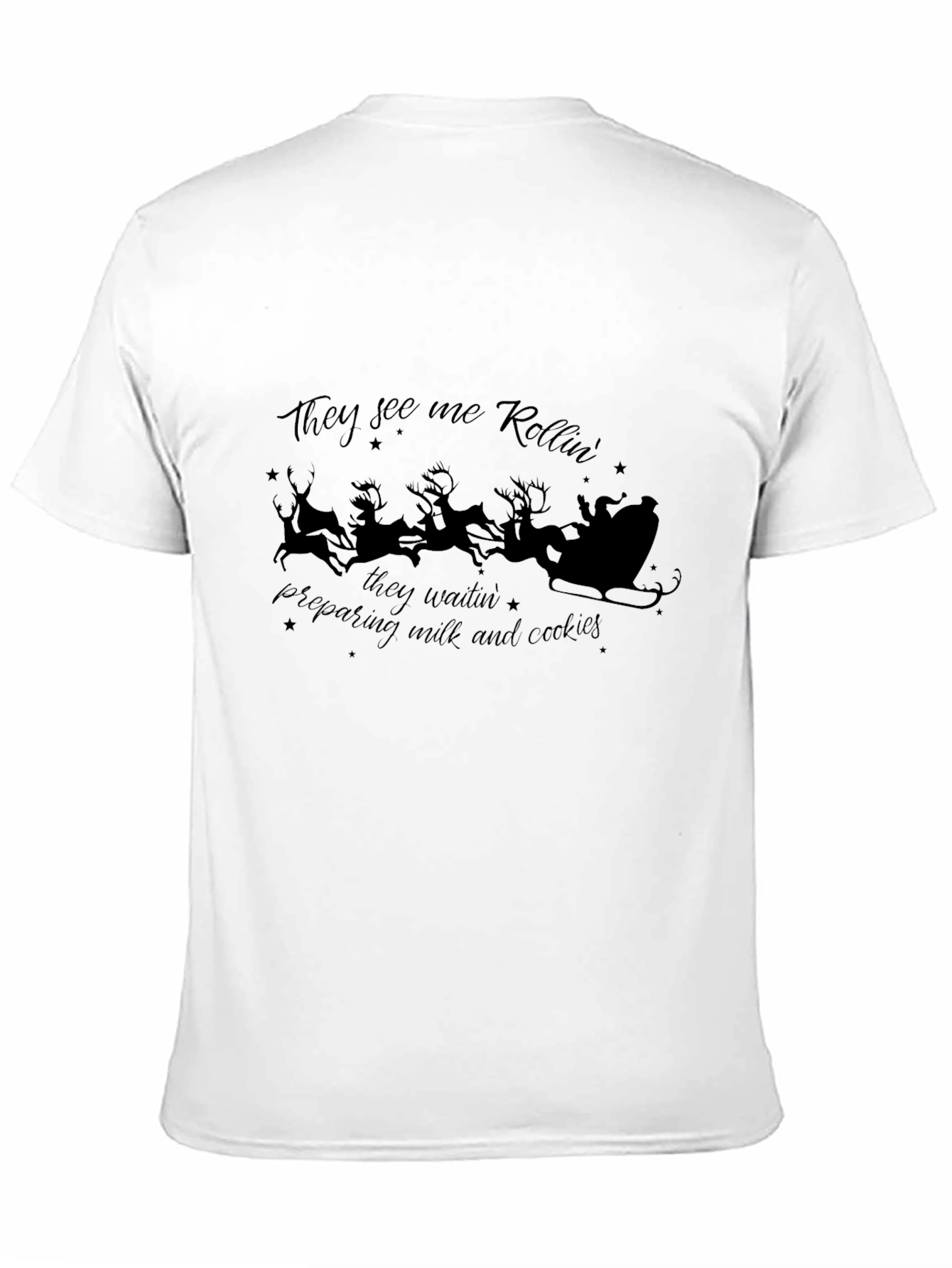Christmas Santas Rollin Black T-Shirt