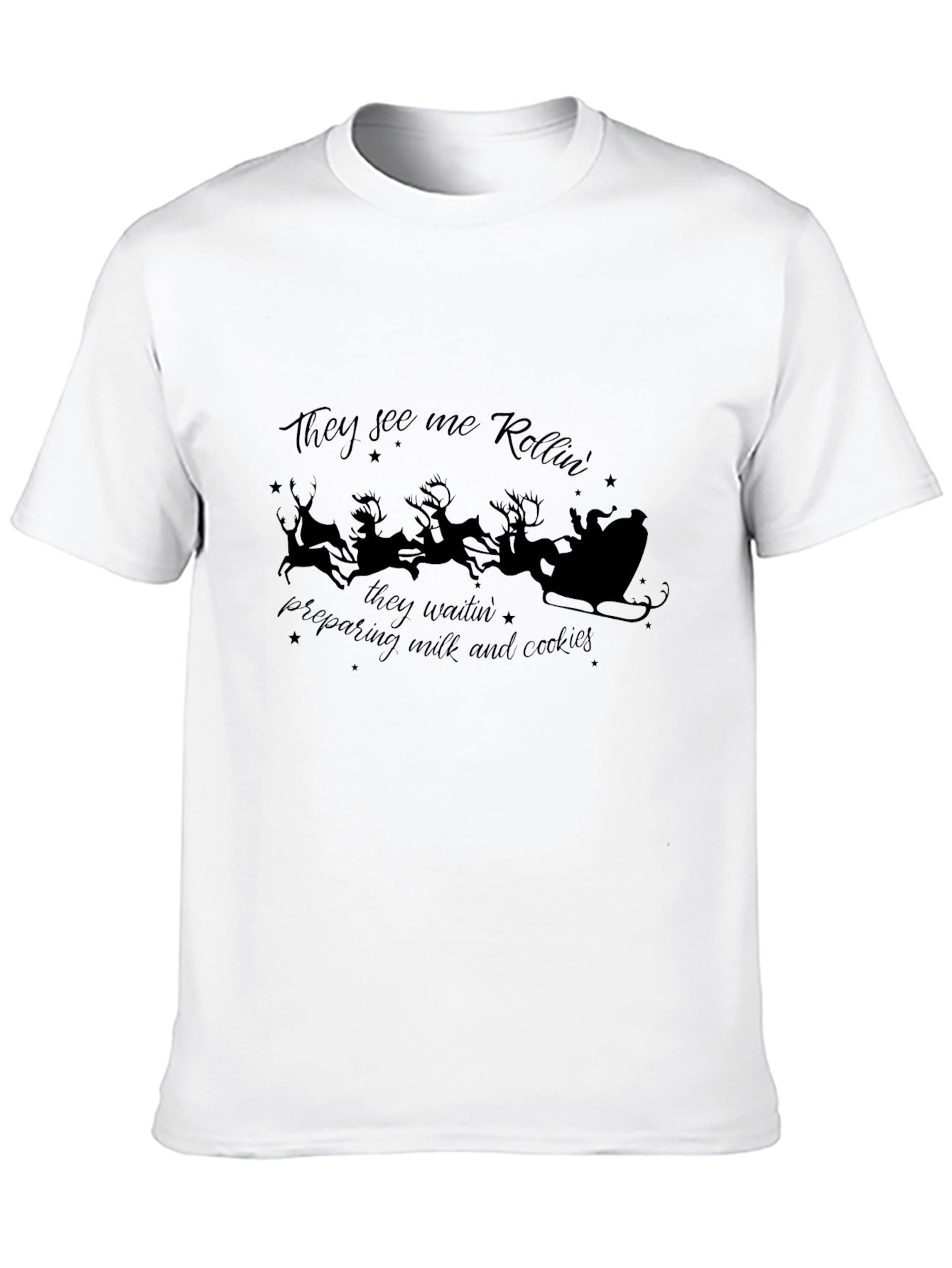 Christmas Santas Rollin Black T-Shirt