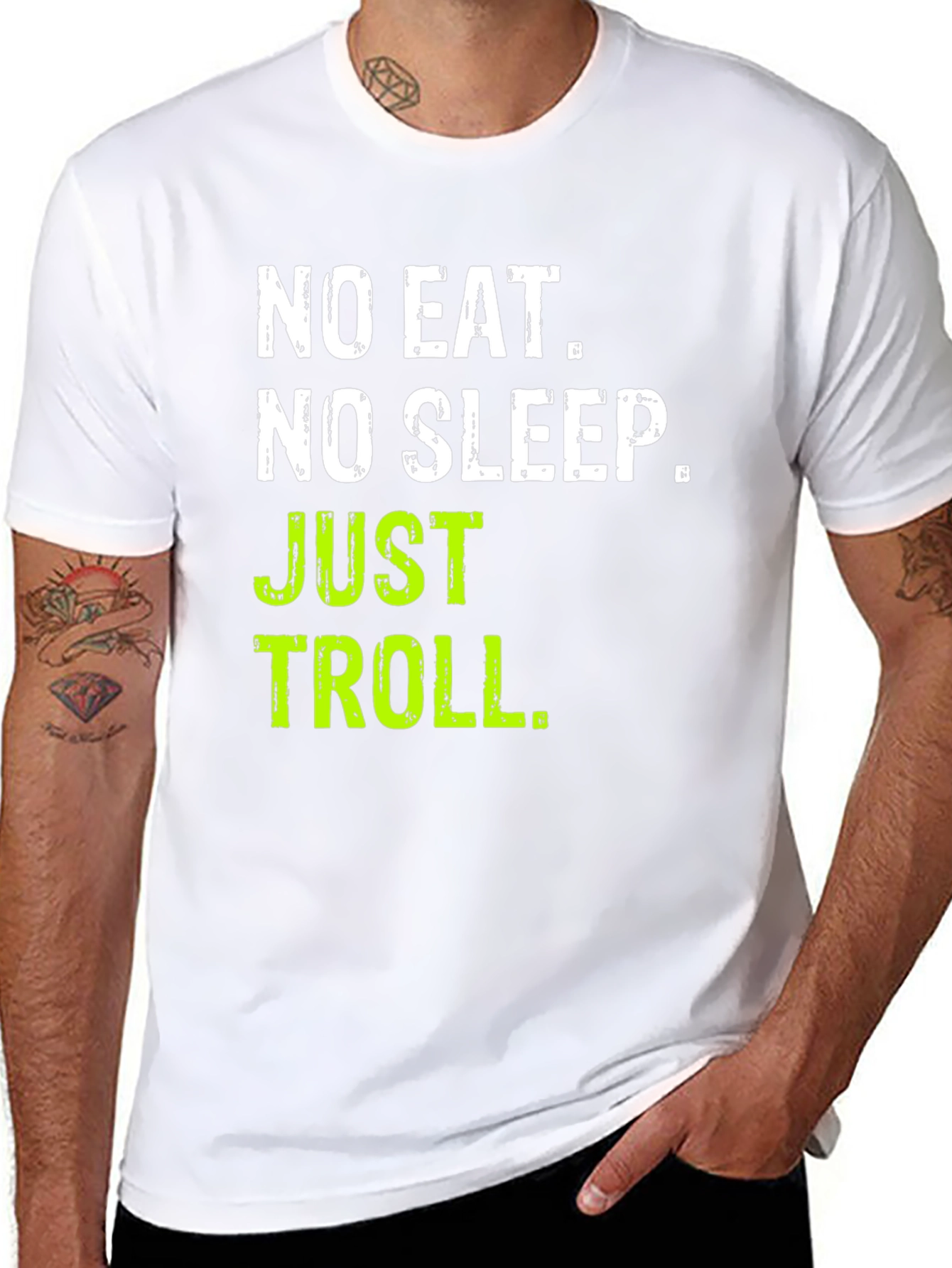 No Eat No Sleep Just Troll Black T-Shirt
