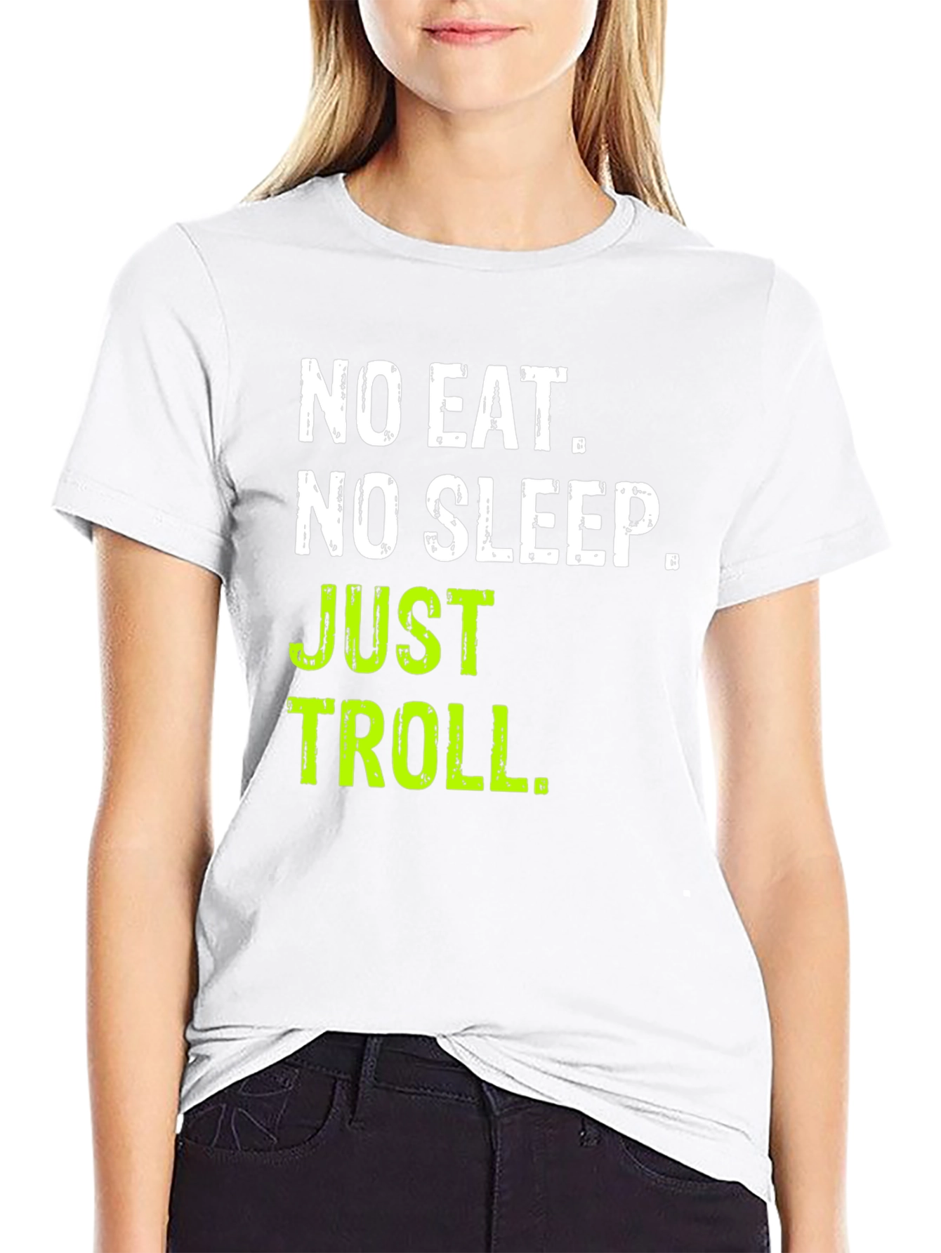 No Eat No Sleep Just Troll Black T-Shirt