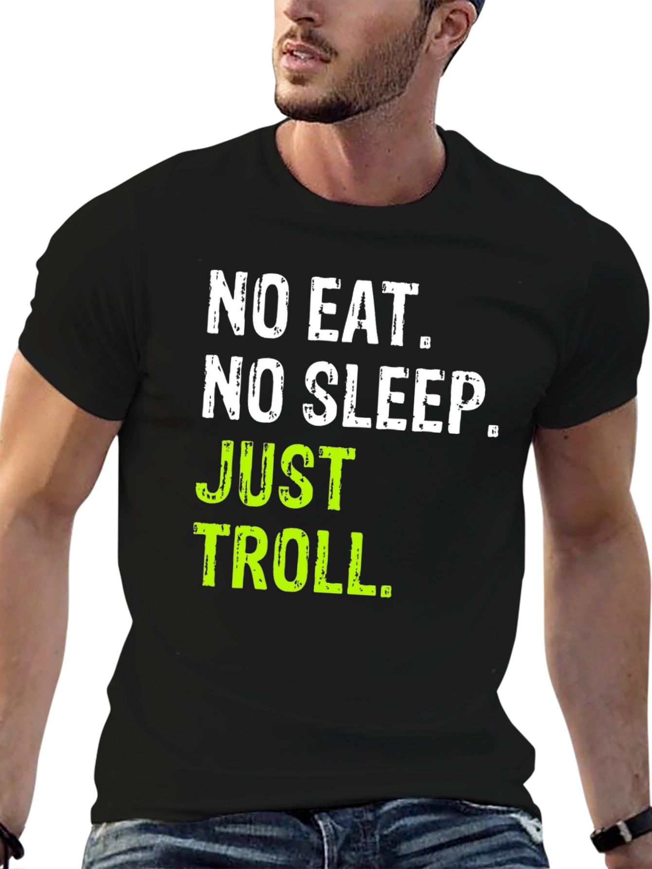 No Eat No Sleep Just Troll Black T-Shirt