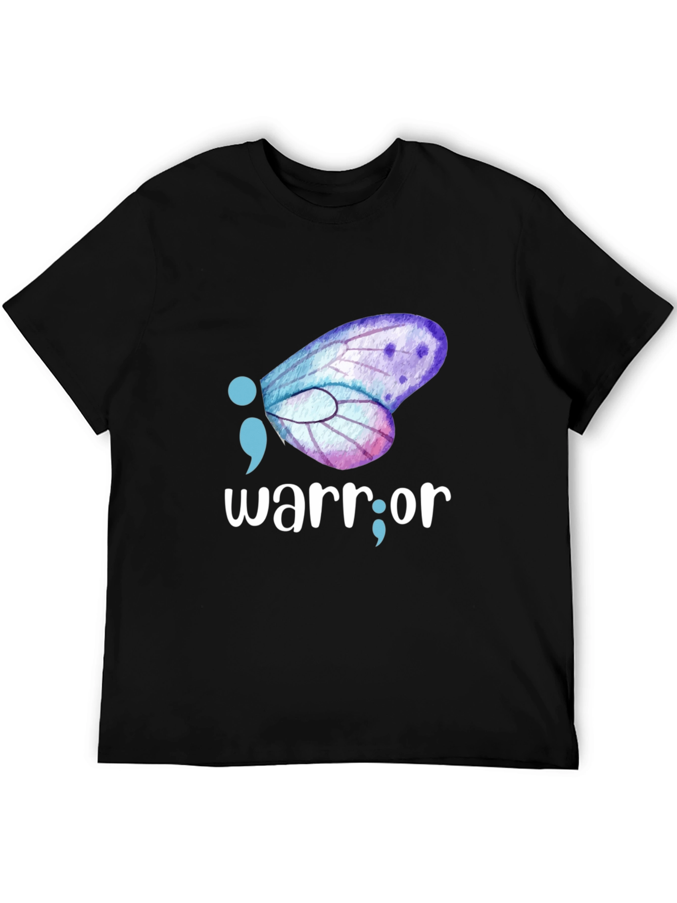 Semicolon Butterfly Warrior T-Shirt: Mental Health Awareness
