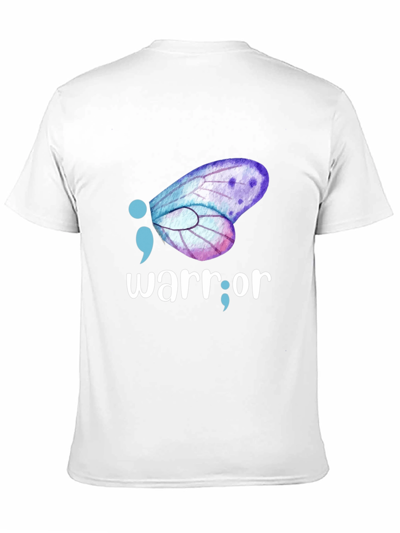 Semicolon Butterfly Warrior T-Shirt: Mental Health Awareness