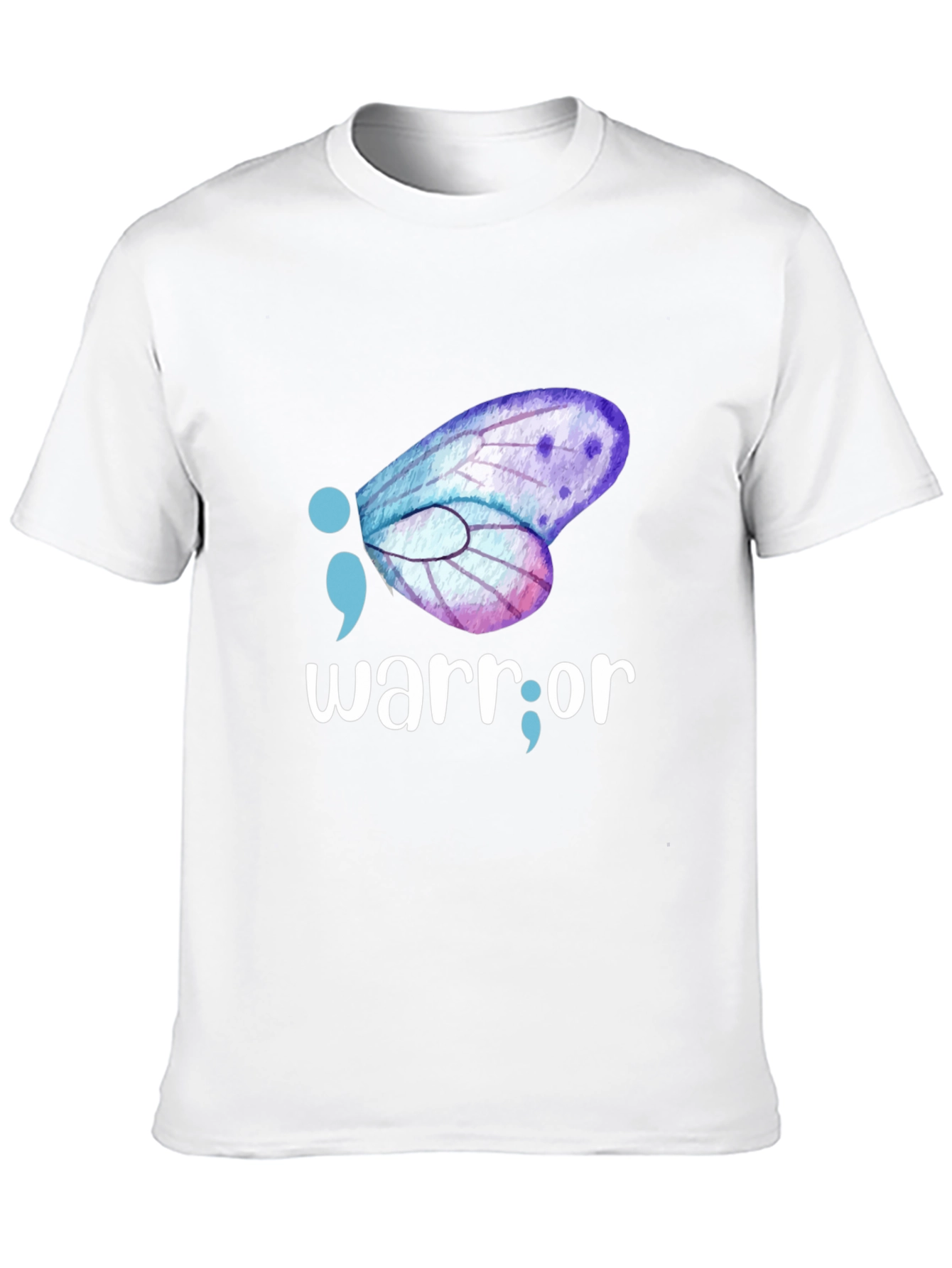 Semicolon Butterfly Warrior T-Shirt: Mental Health Awareness