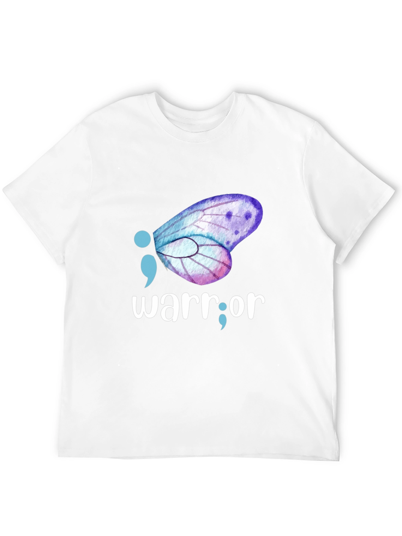 Semicolon Butterfly Warrior T-Shirt: Mental Health Awareness