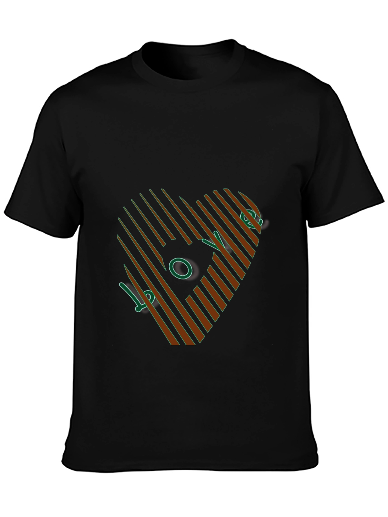 Stripped Heart Design T-Shirt
