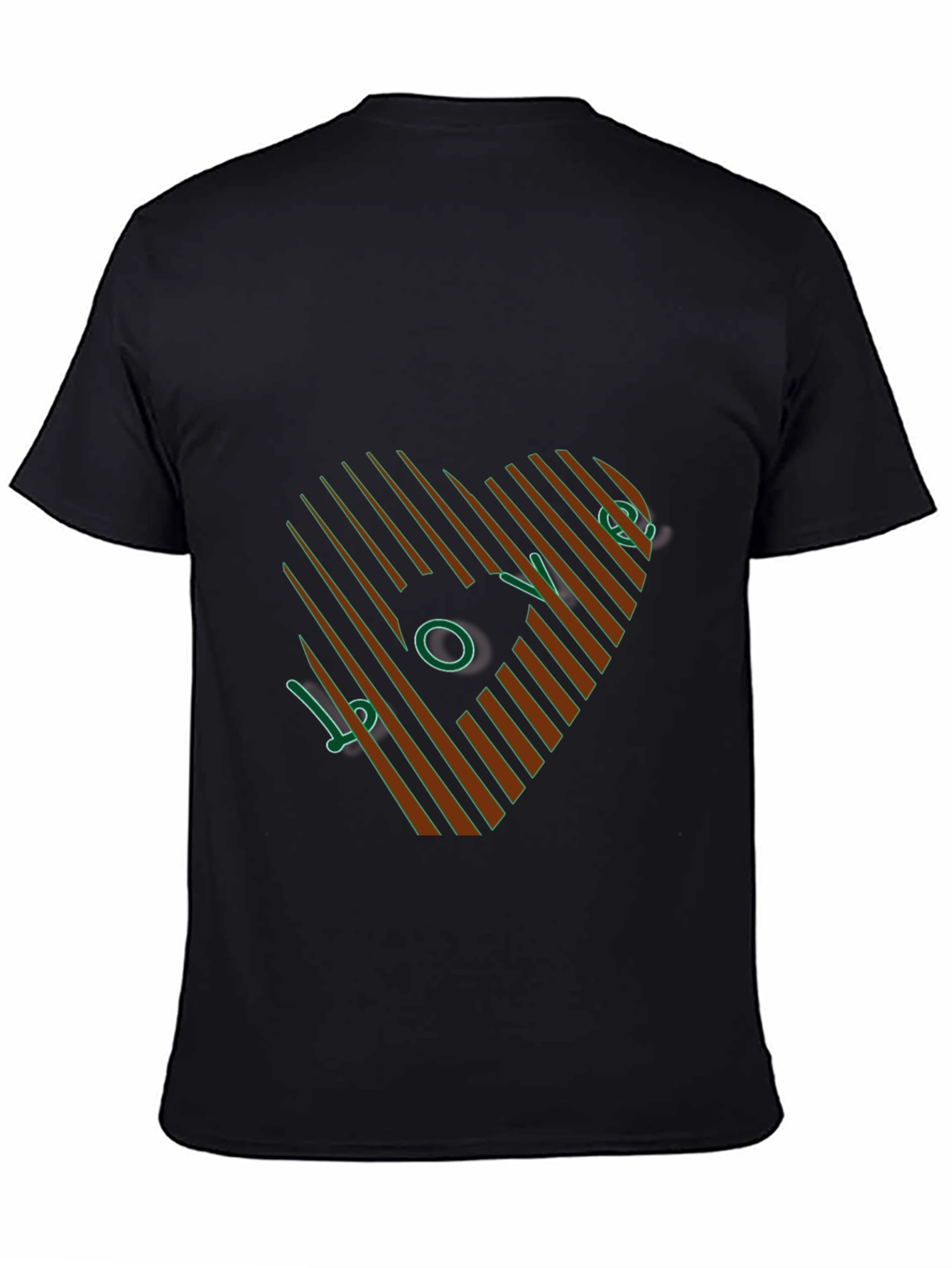 Stripped Heart Design T-Shirt