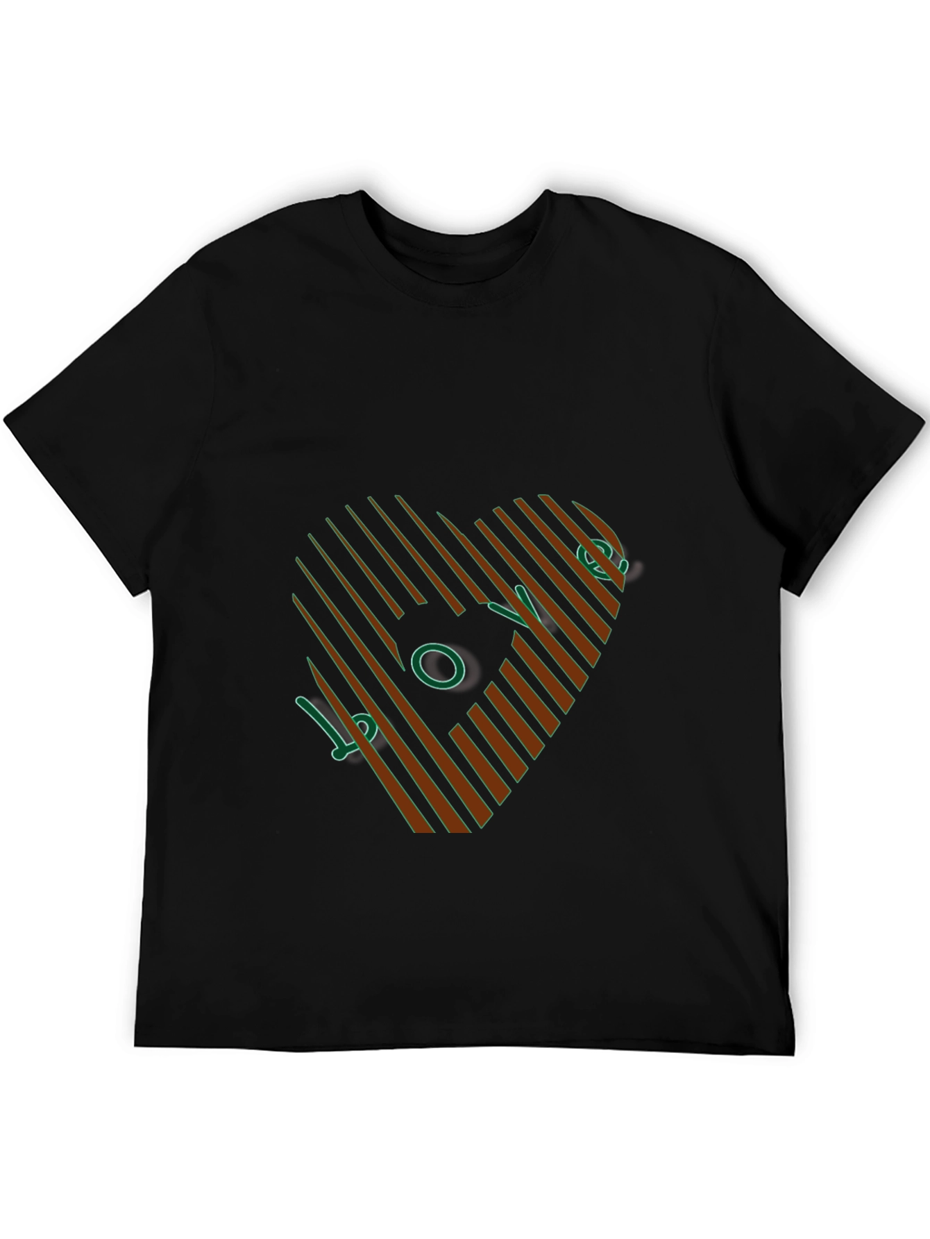 Stripped Heart Design T-Shirt