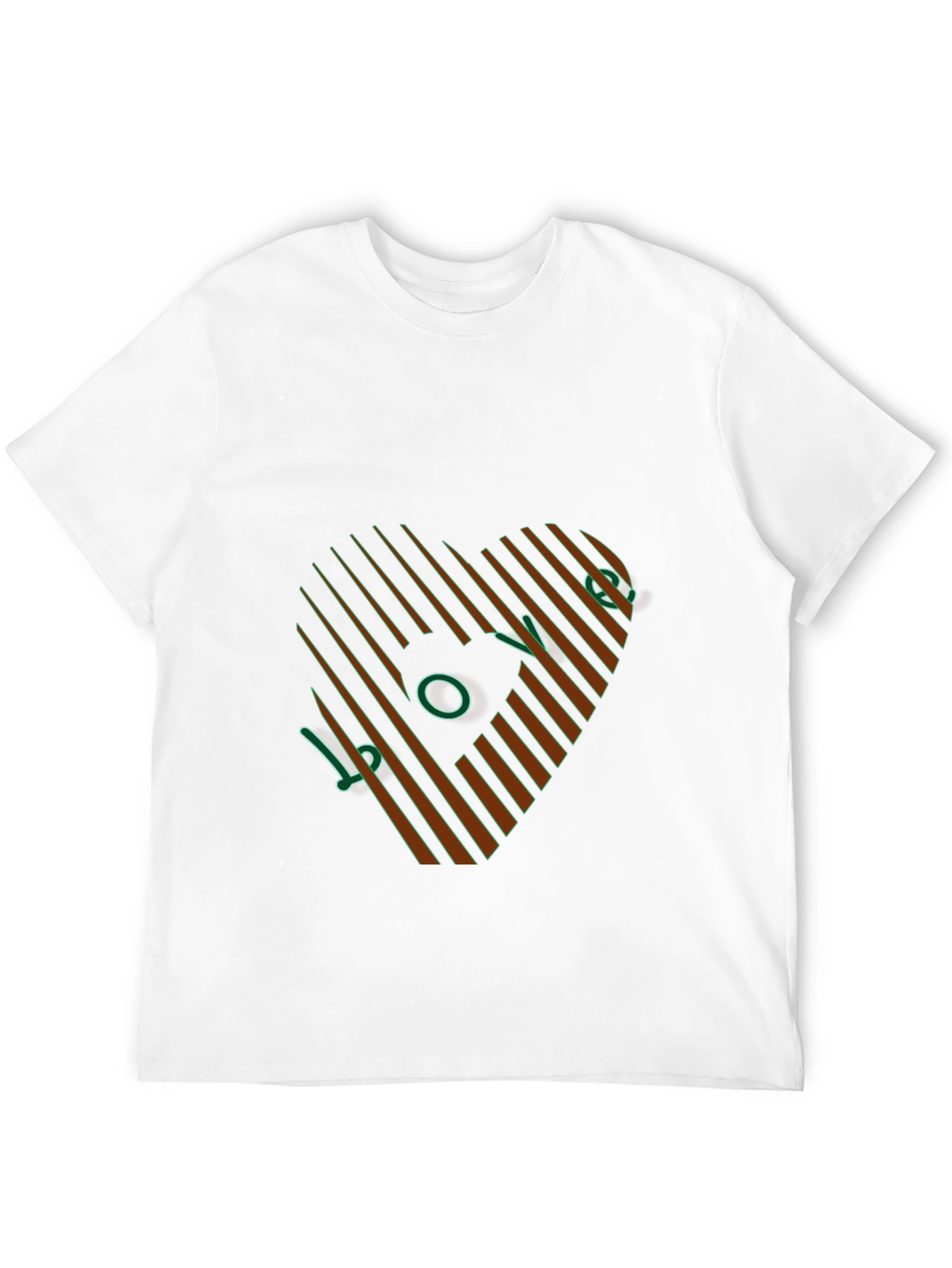 Stripped Heart Design T-Shirt