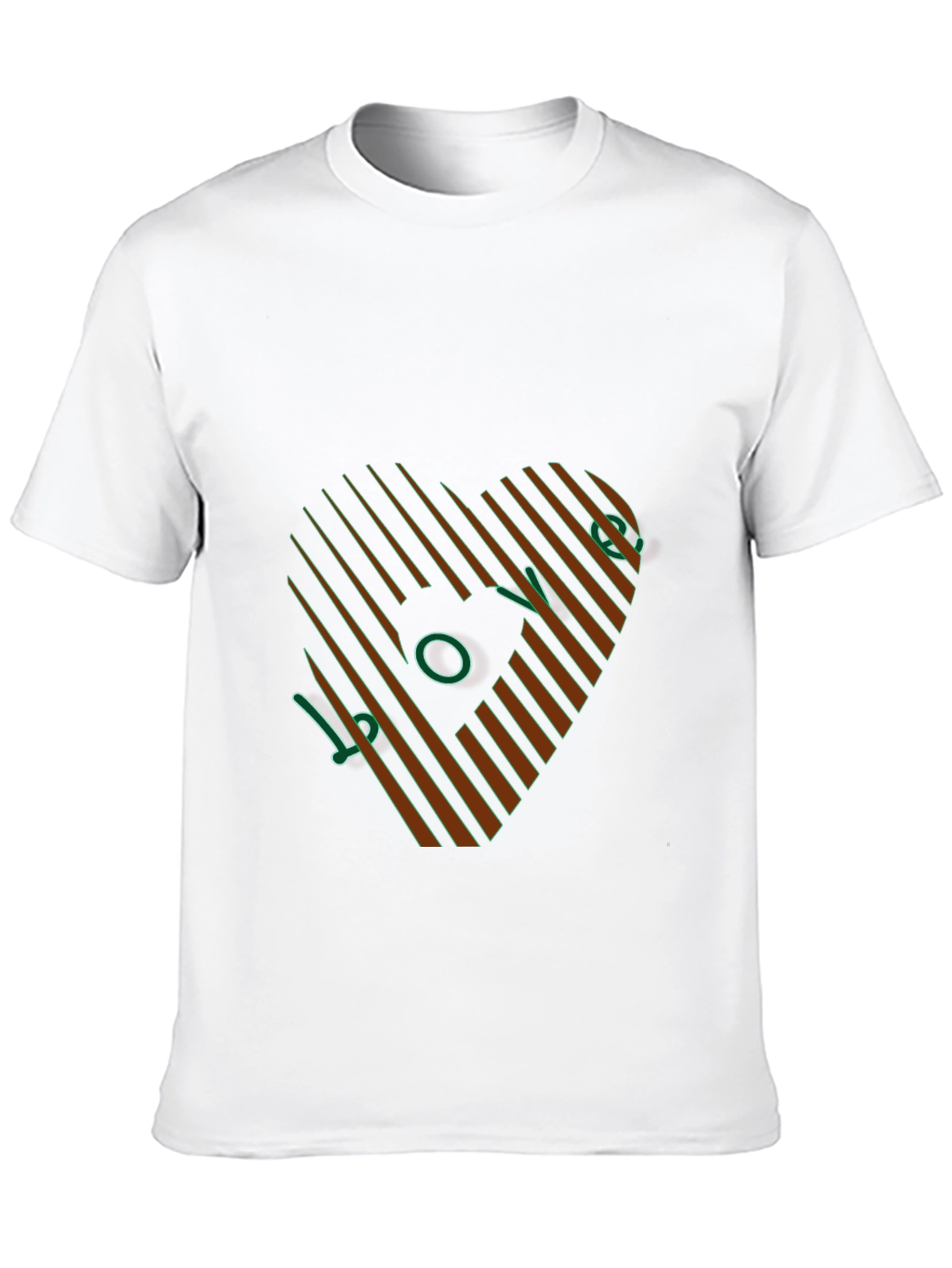 Stripped Heart Design T-Shirt