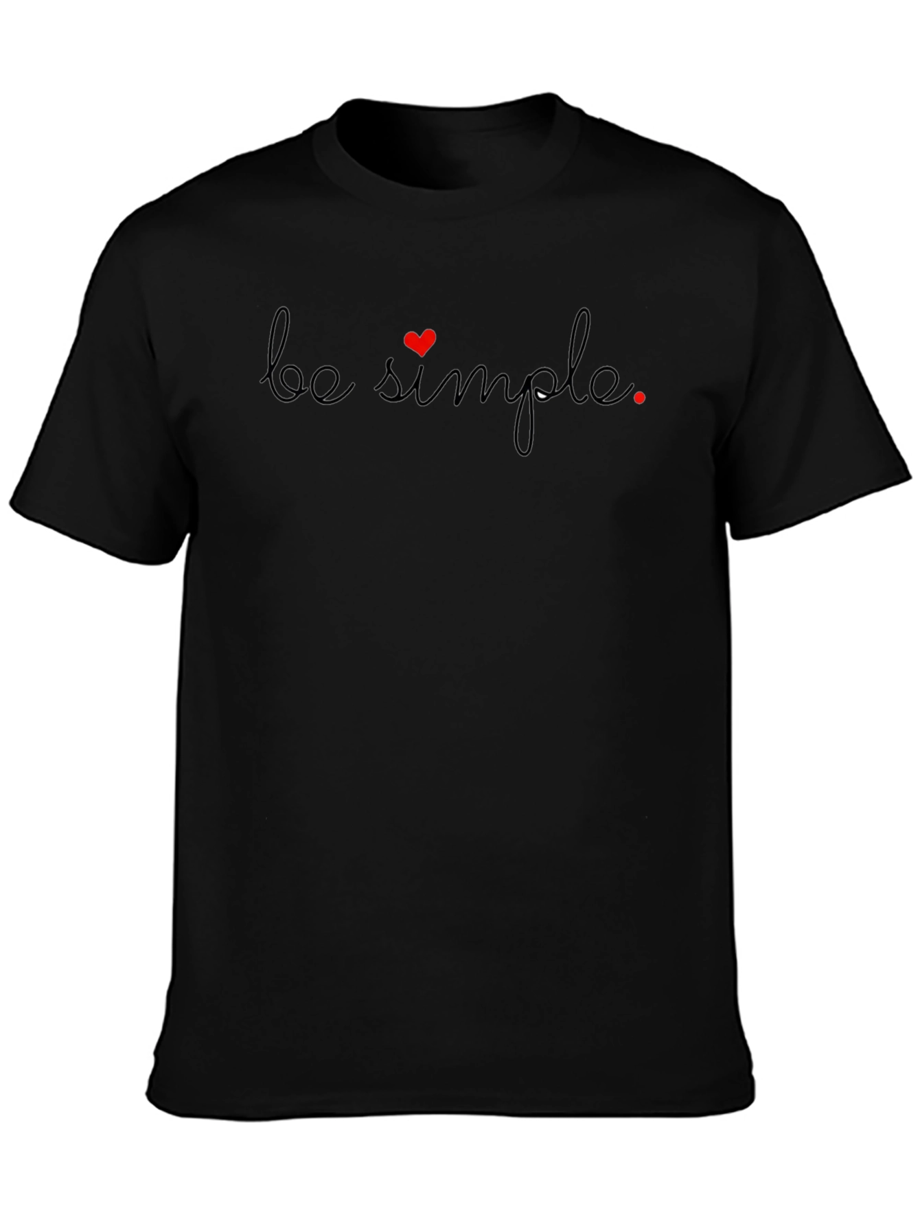 Be Simple Heart Graphic Tee - Black Casual Style