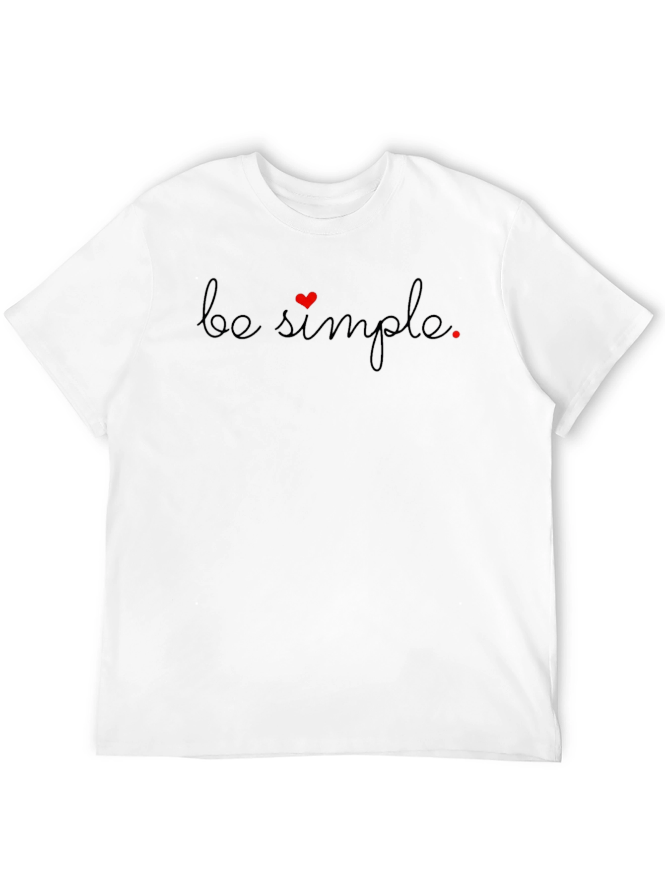 Be Simple Heart Graphic Tee - Black Casual Style