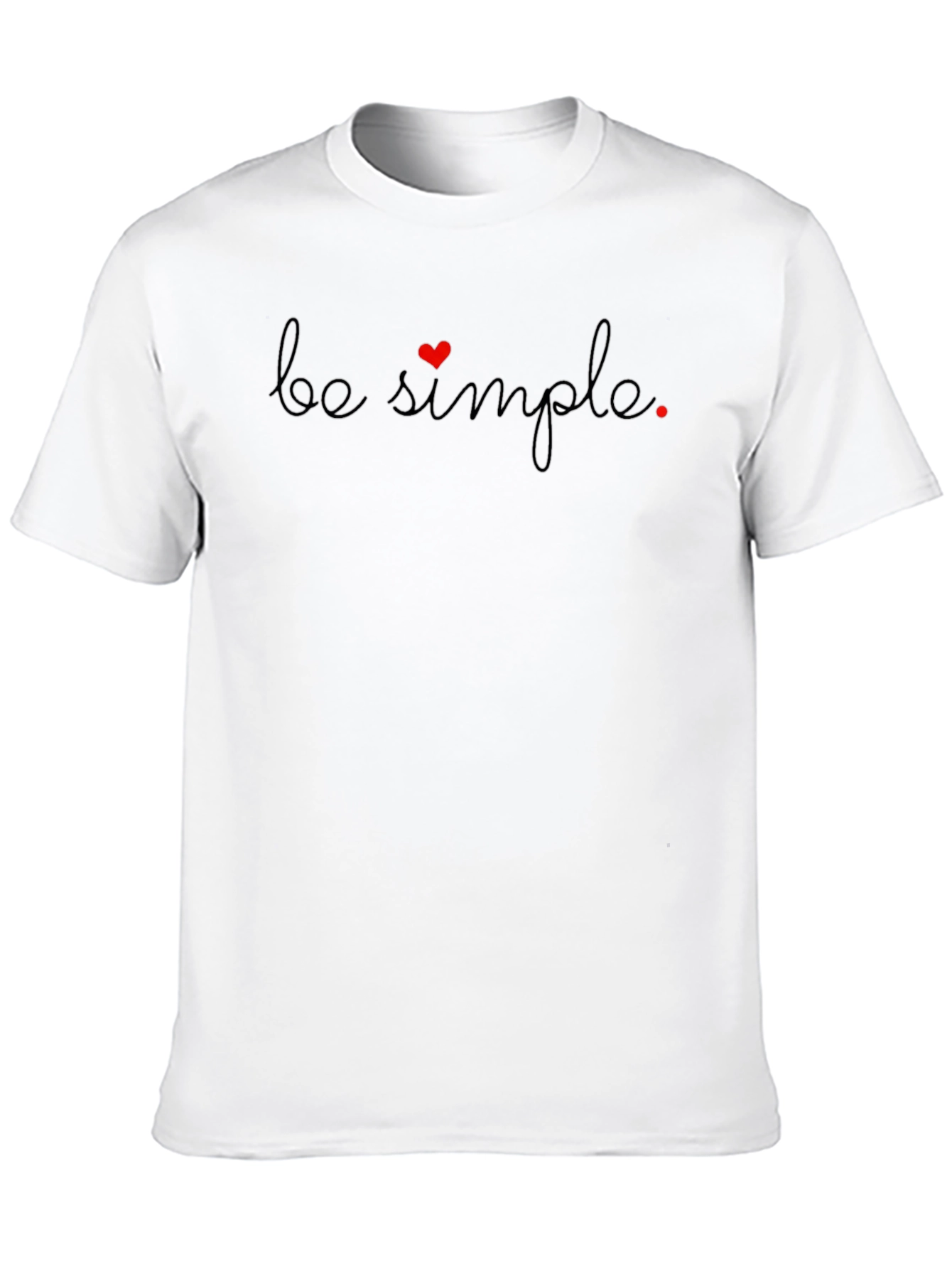 Be Simple Heart Graphic Tee - Black Casual Style