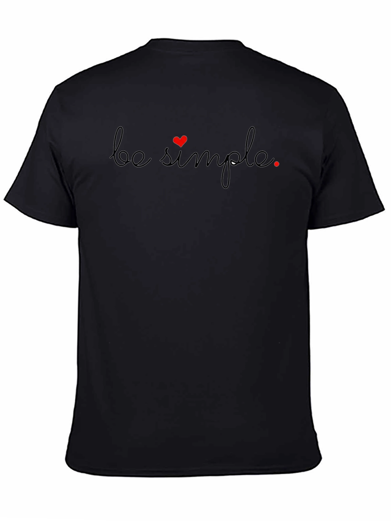 Be Simple Heart Graphic Tee - Black Casual Style