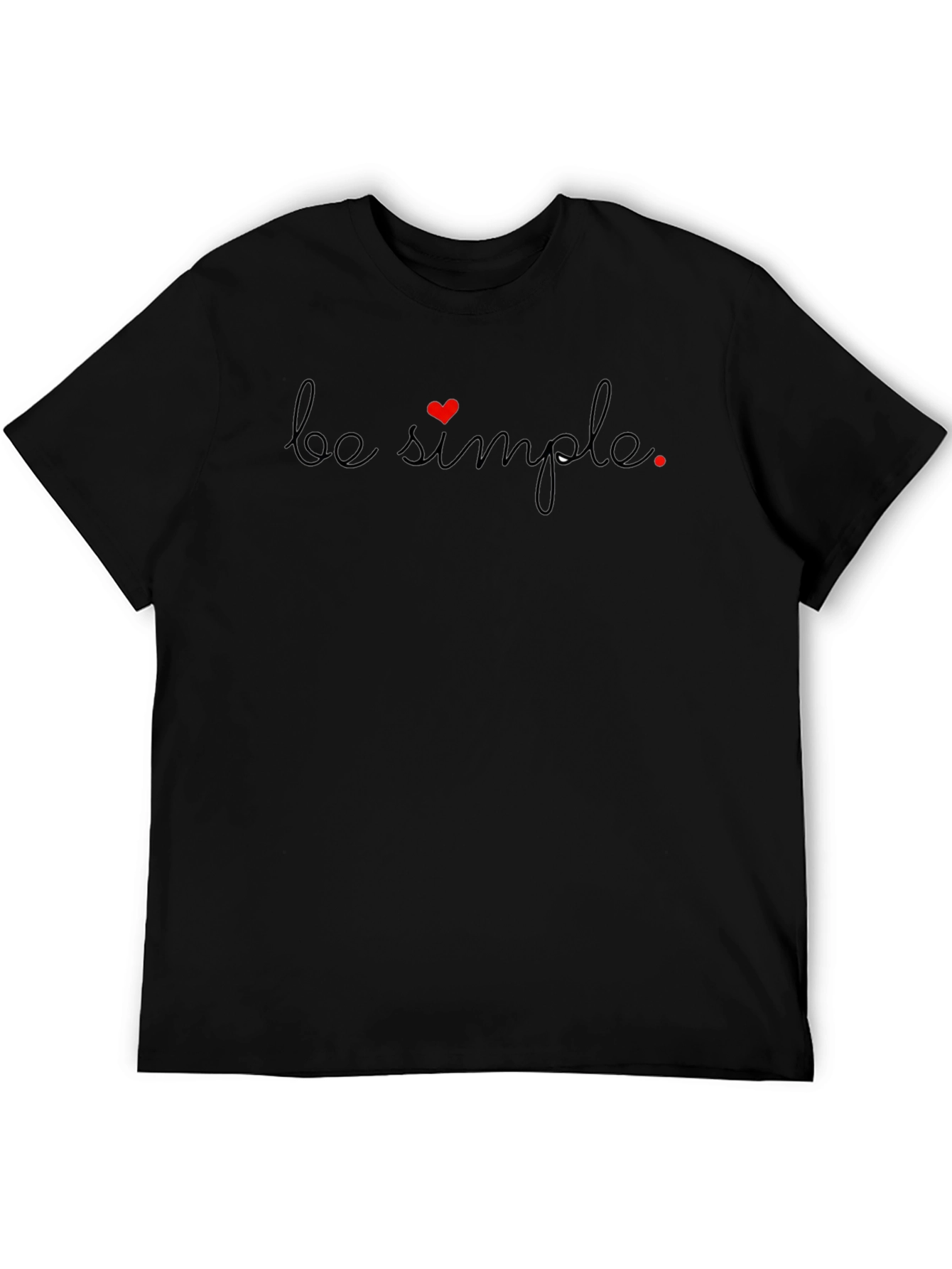 Be Simple Heart Graphic Tee - Black Casual Style