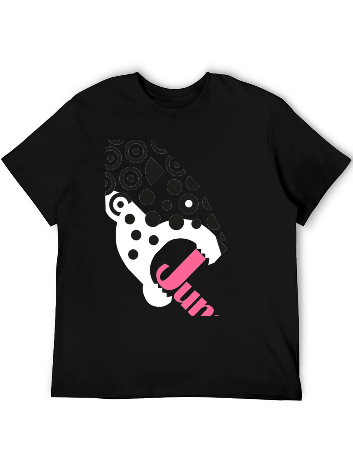 Black T-Shirt with Animal Graphic