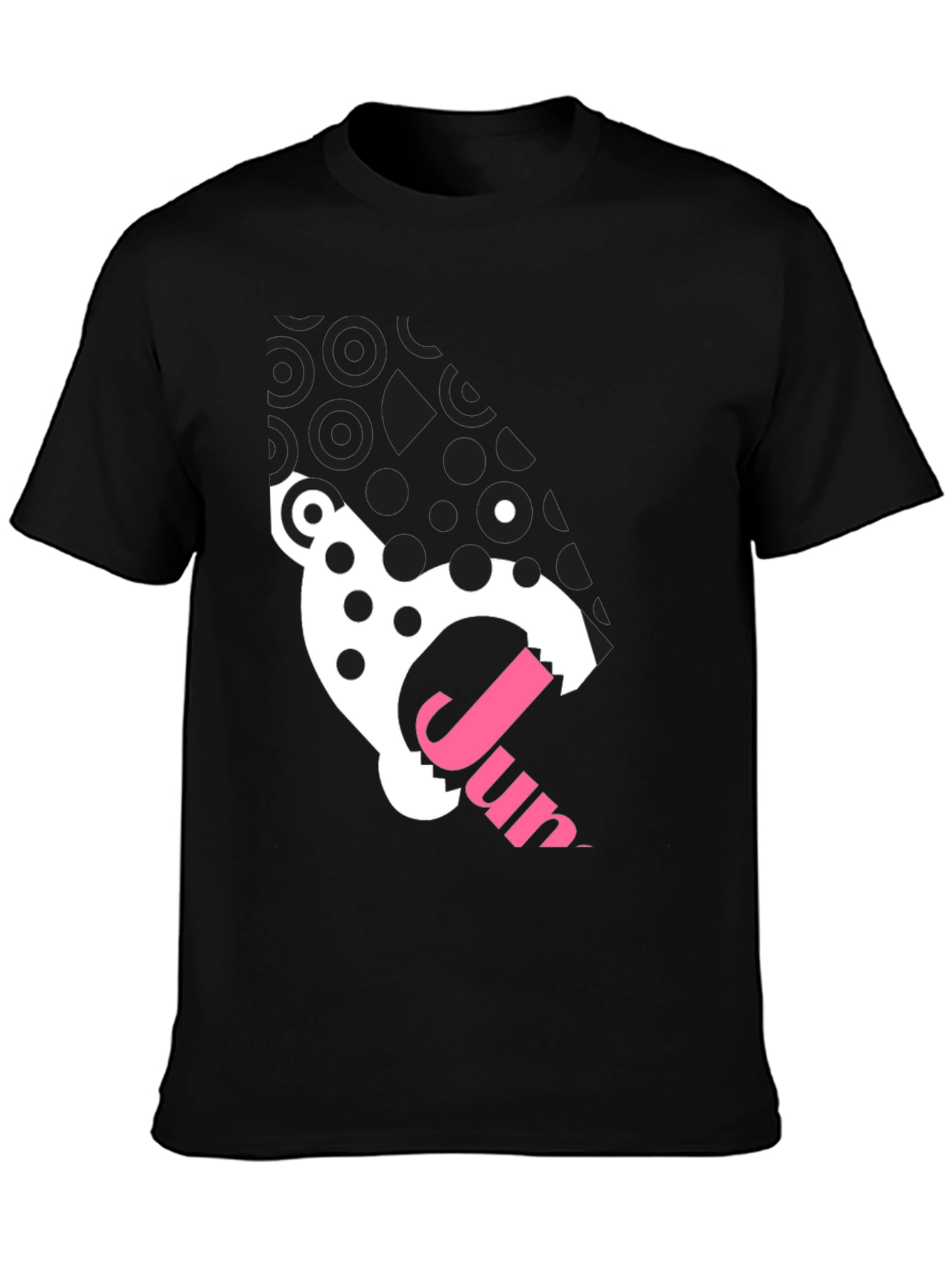 Black T-Shirt with Animal Graphic