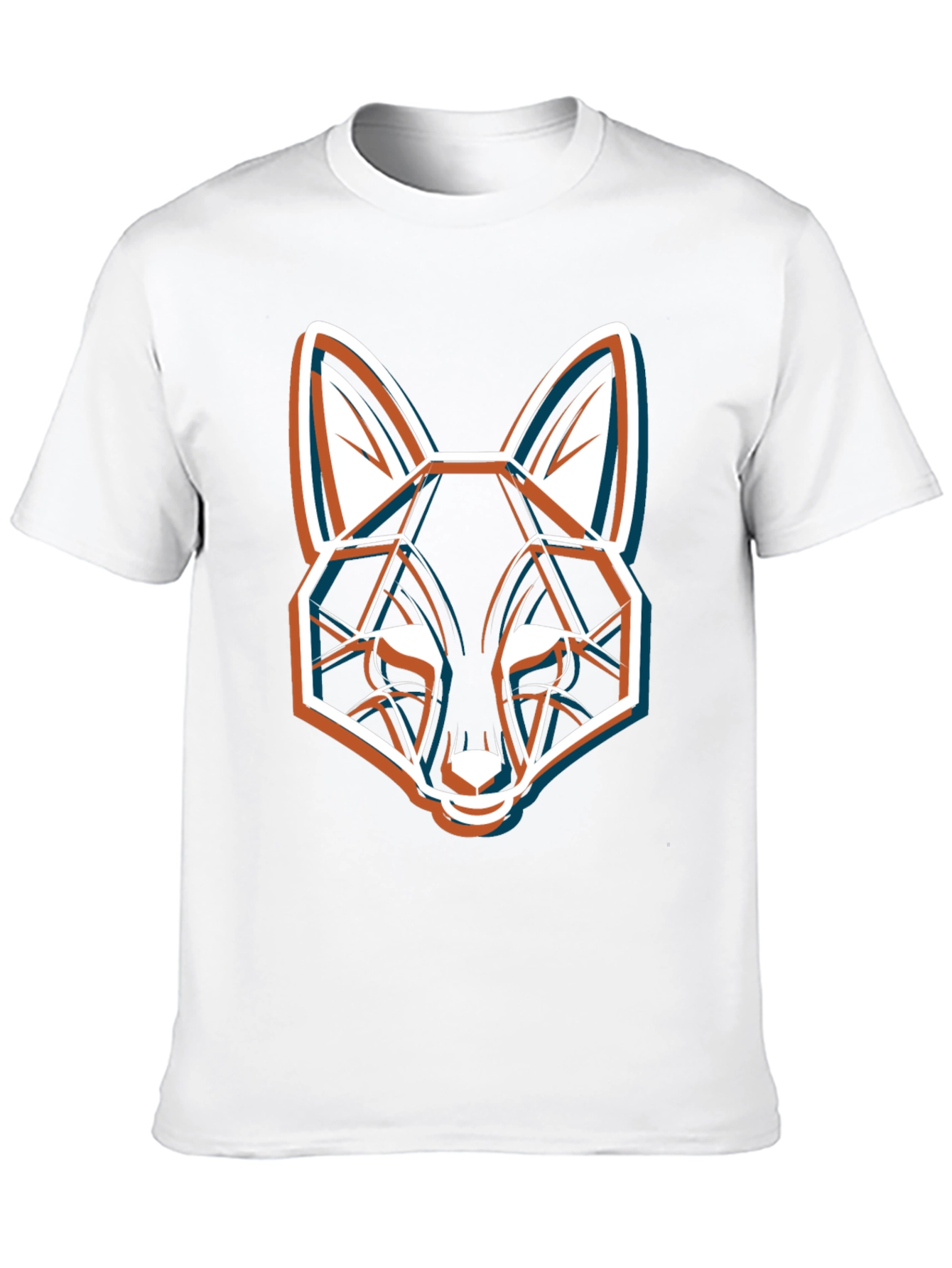 Geometric Fox Graphic Black T-Shirt - Modern Style