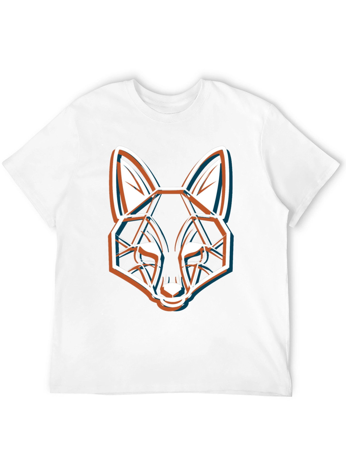 Geometric Fox Graphic Black T-Shirt - Modern Style