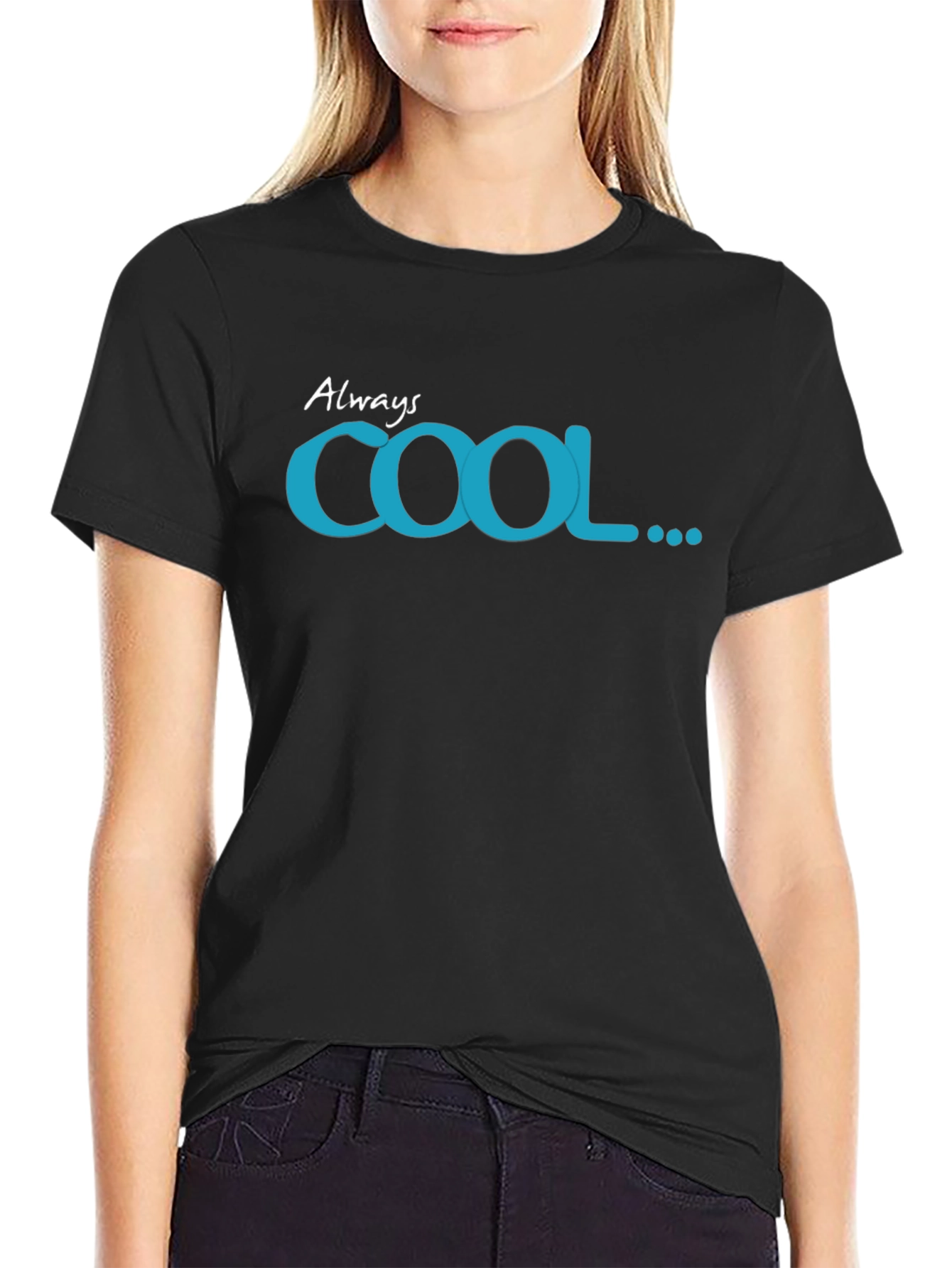 Always Cool Graphic Tee - Black Cotton T-Shirt