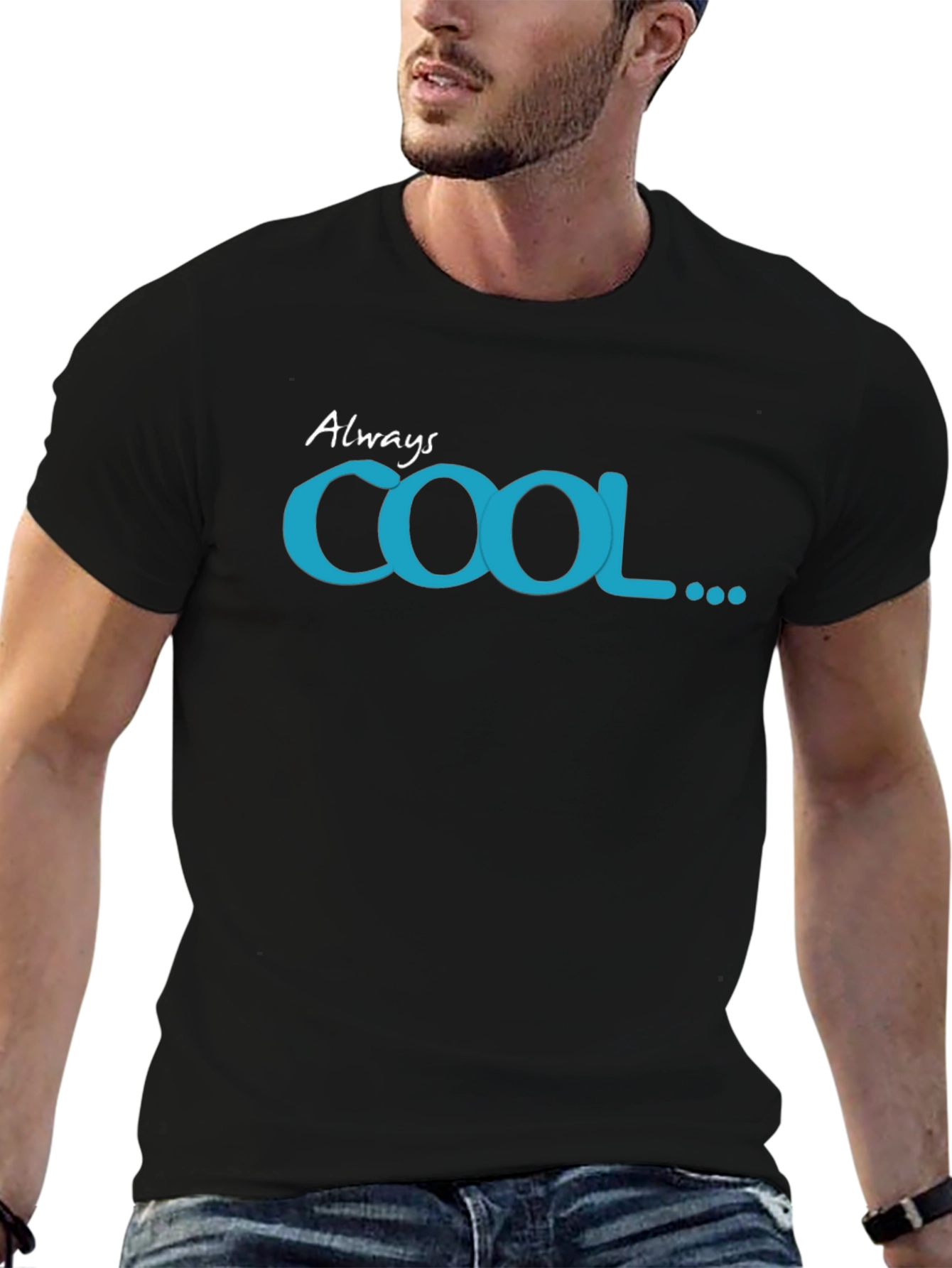 Always Cool Graphic Tee - Black Cotton T-Shirt