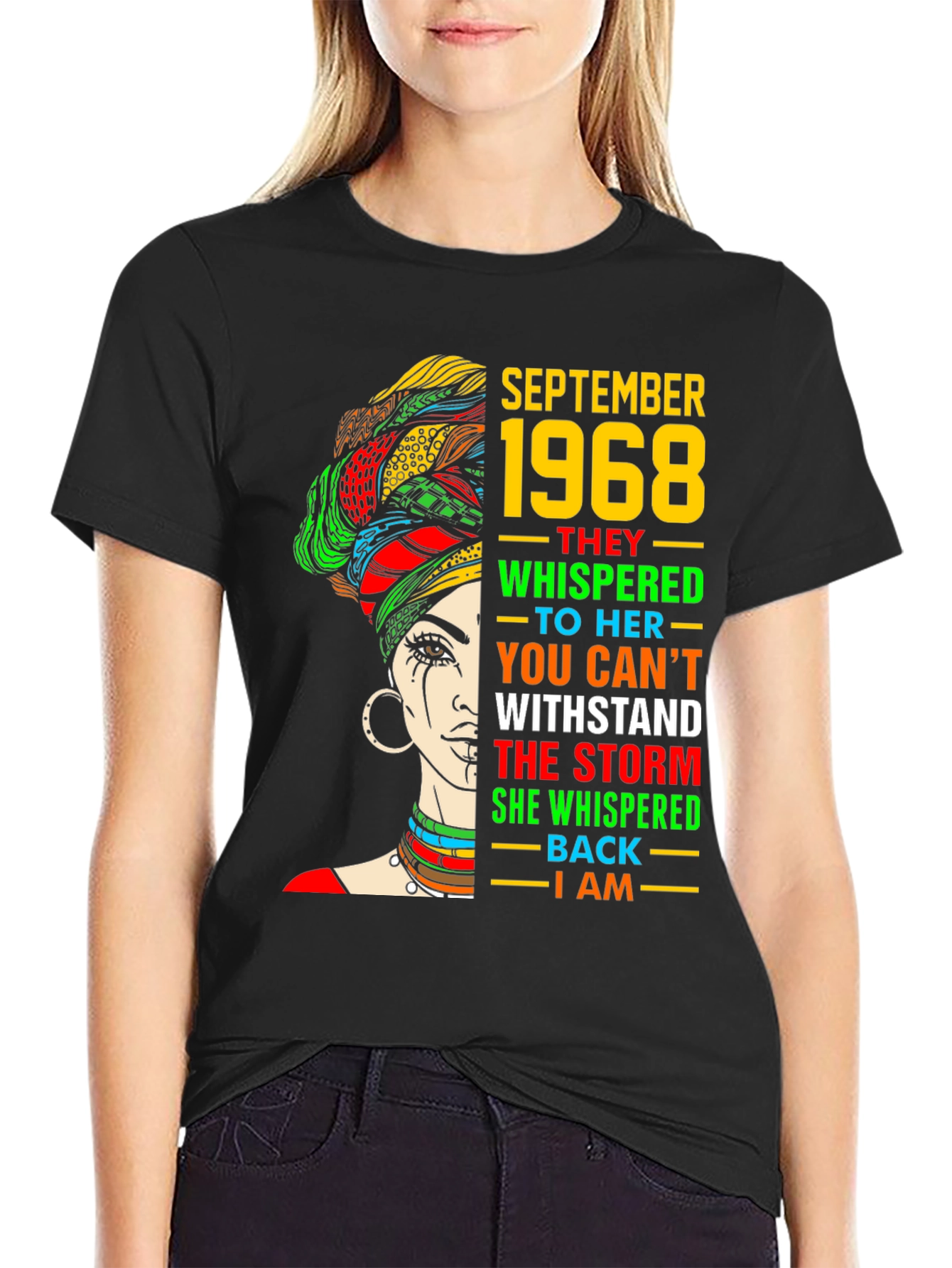 September 1968 Woman T-Shirt - Empowered African Design