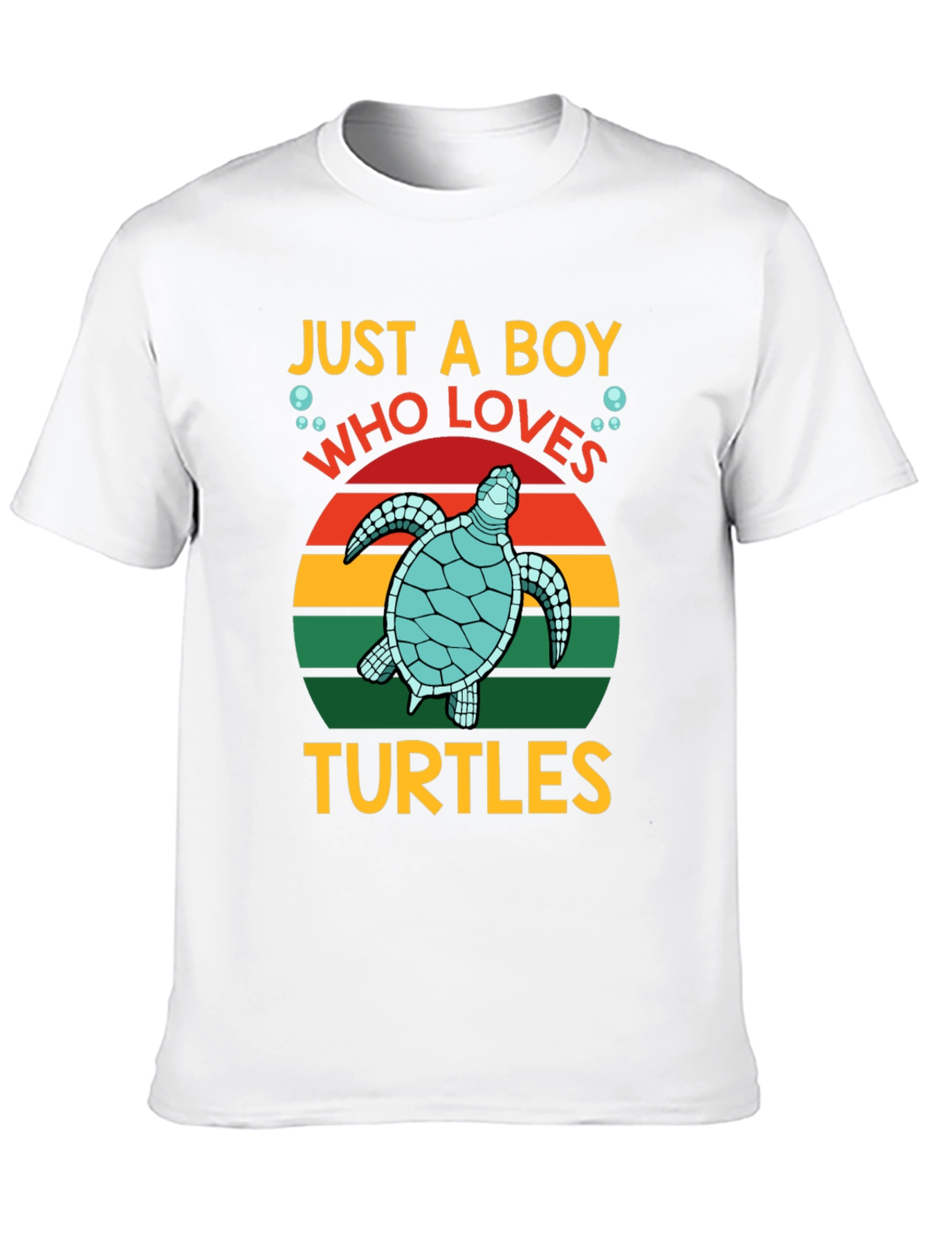 Just a Boy Who Loves Turtles Black T-Shirt