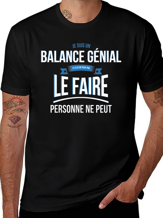 Balance Genial T-Shirt: Funny French Zodiac Tee