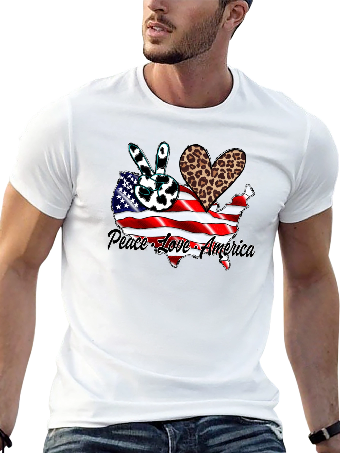 Peace Love America Graphic T-Shirt