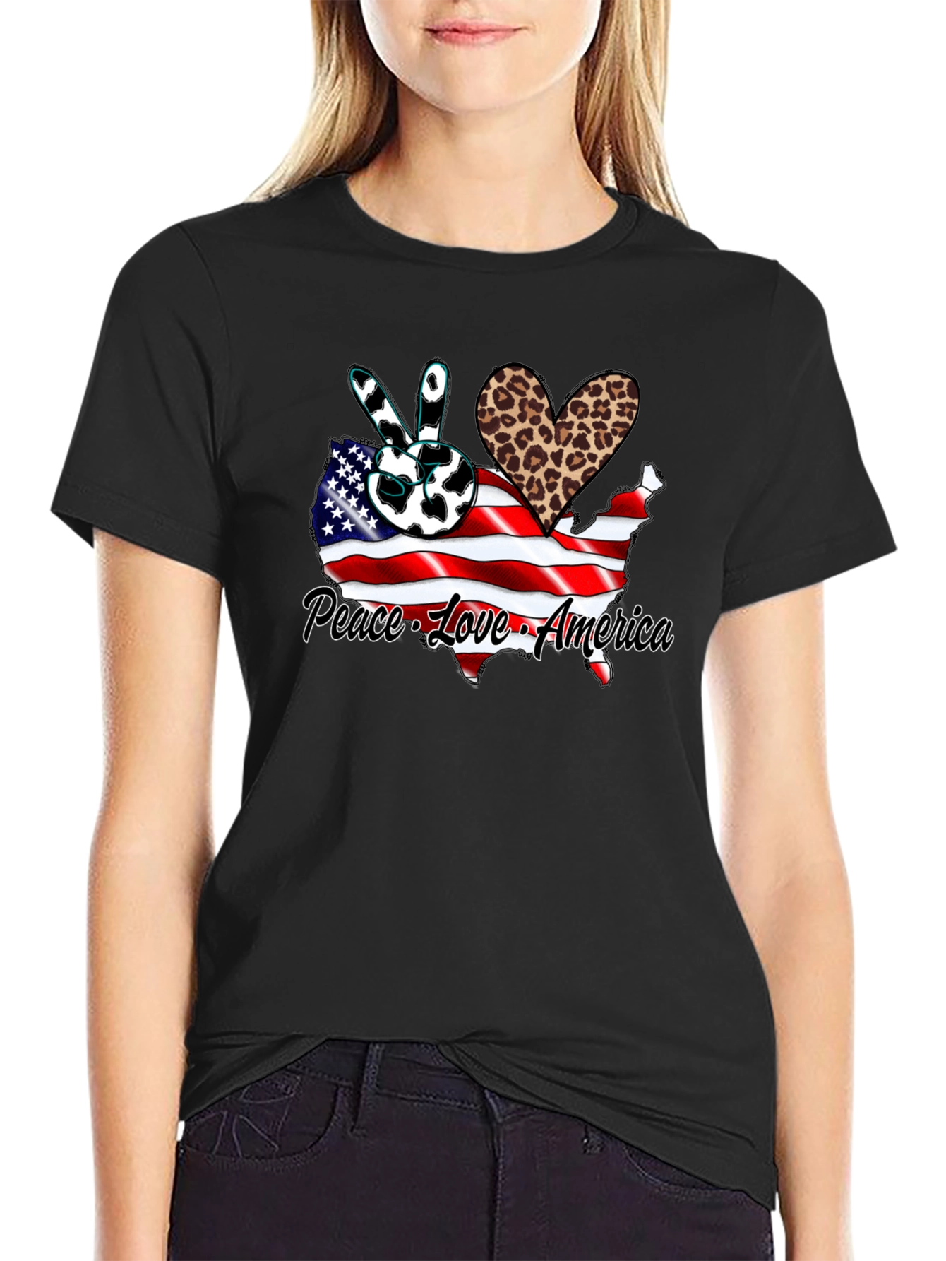 Peace Love America Graphic T-Shirt