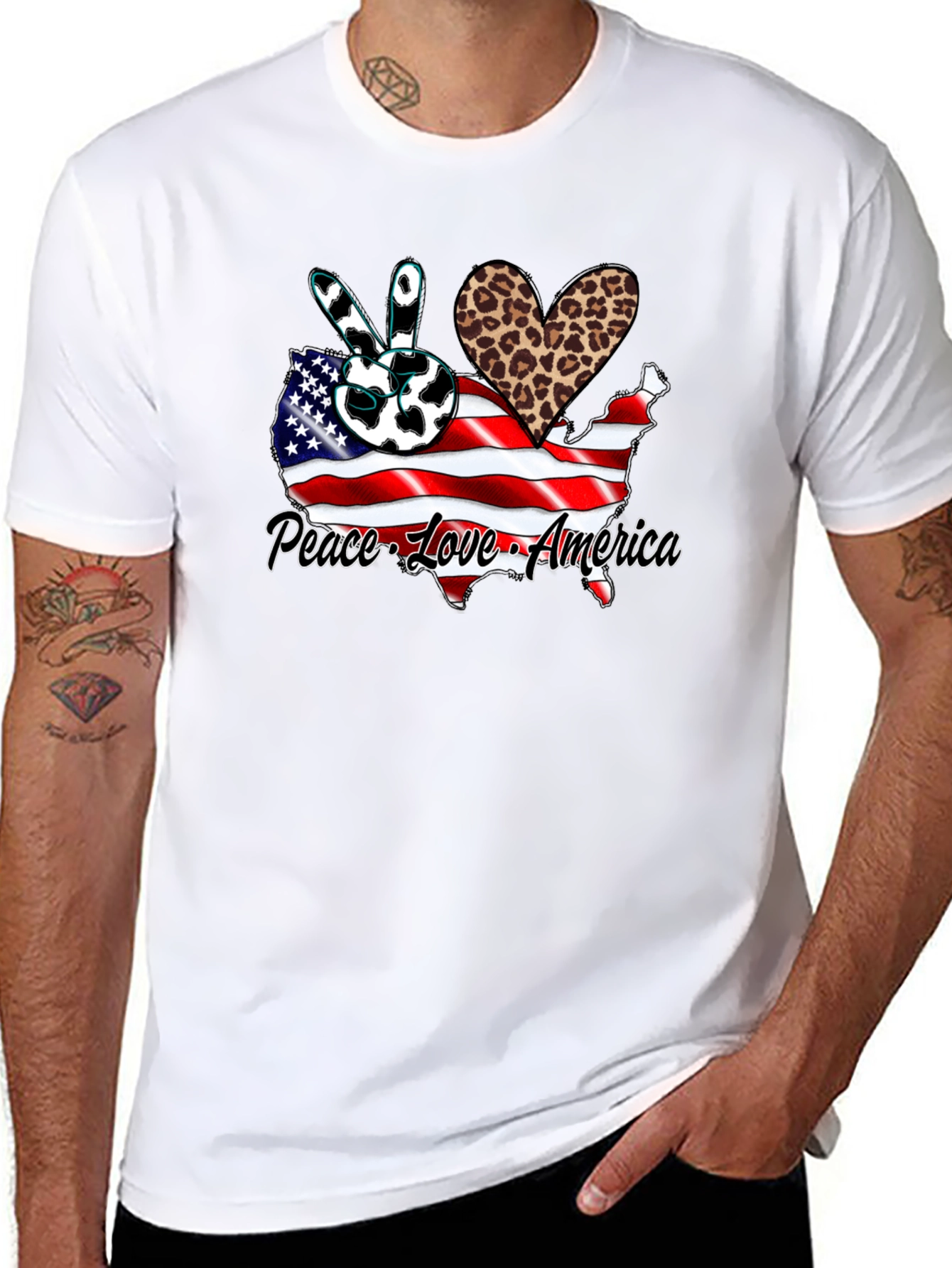 Peace Love America Graphic T-Shirt