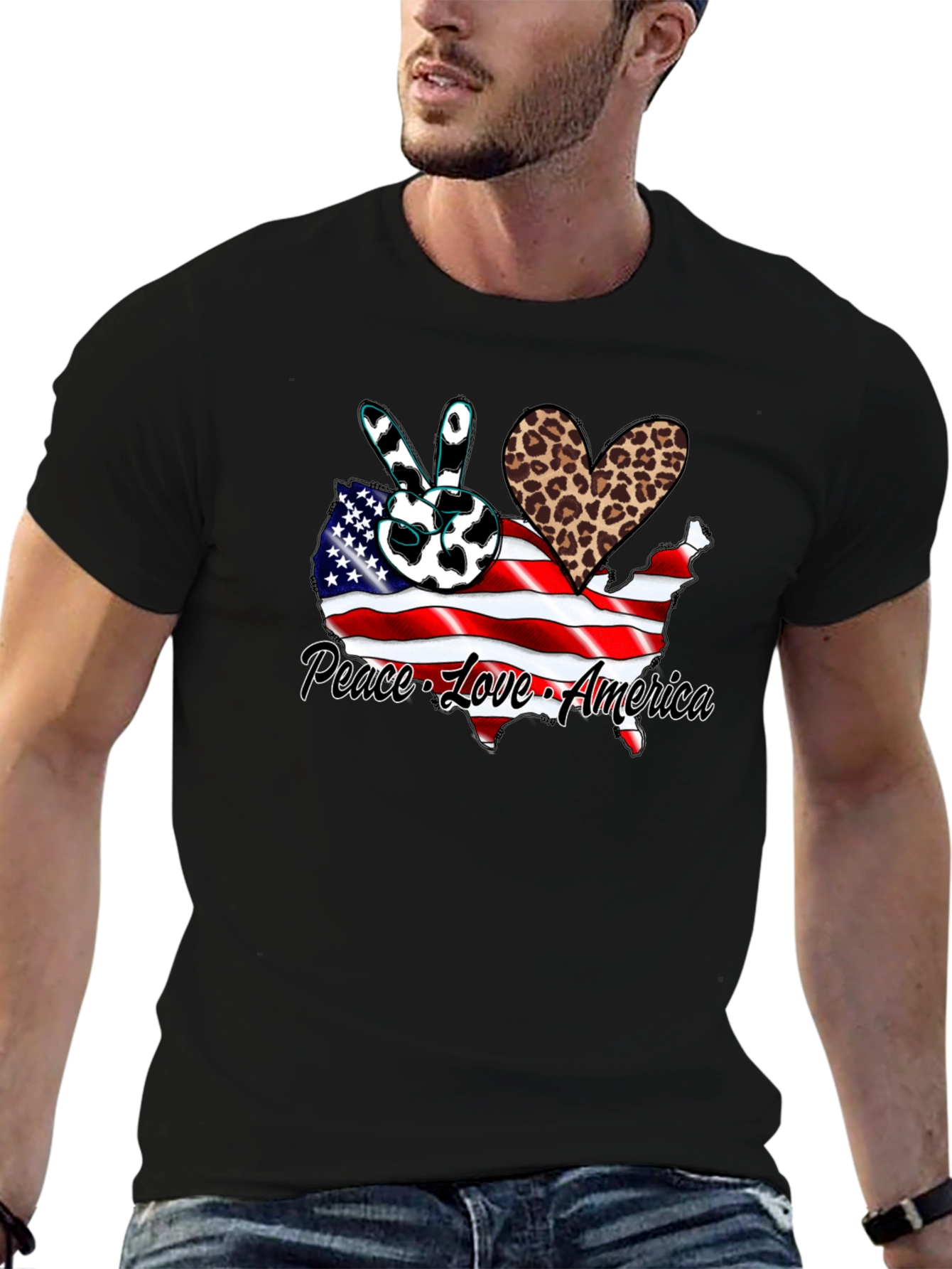 Peace Love America Graphic T-Shirt