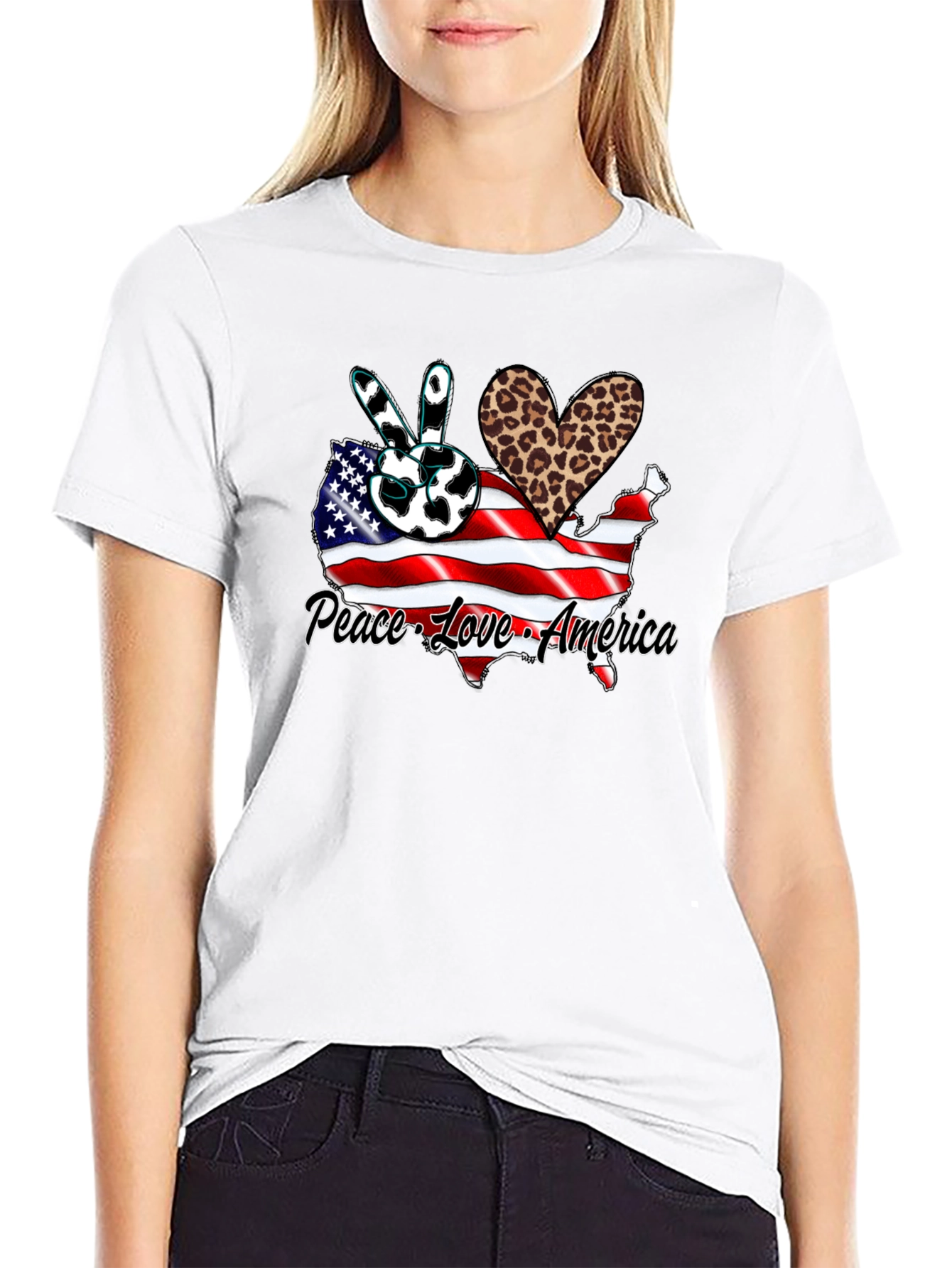 Peace Love America Graphic T-Shirt