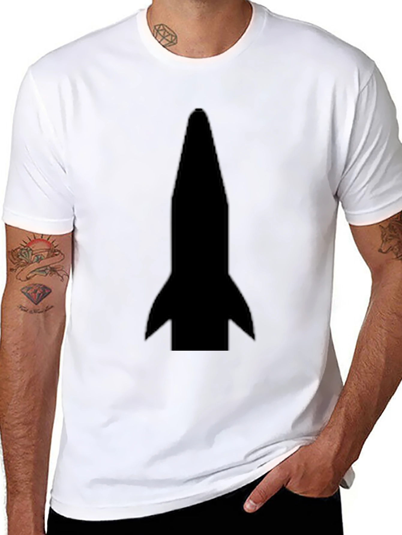Rocket Graphic T-Shirt - Mens Black Tee