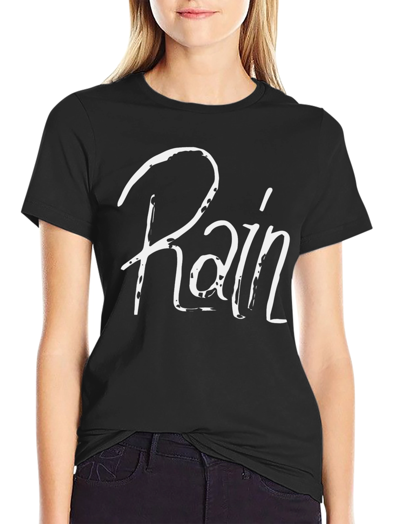 Rain Graphic Black T-Shirt