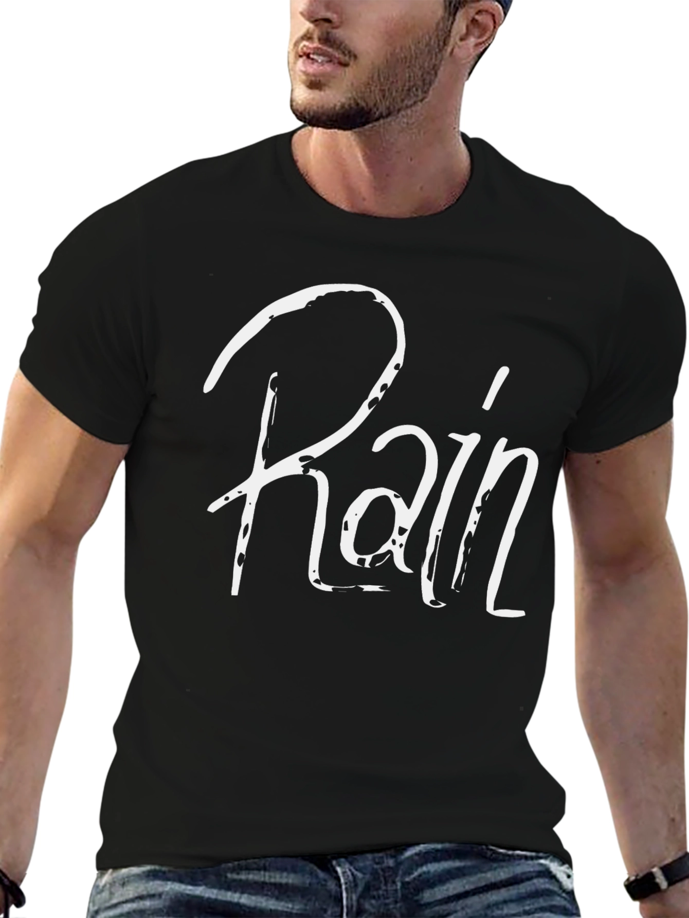 Rain Graphic Black T-Shirt
