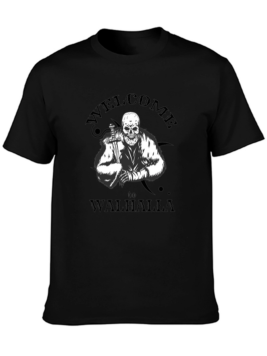 Welcome to Walhalla T-Shirt Skull Viking Style