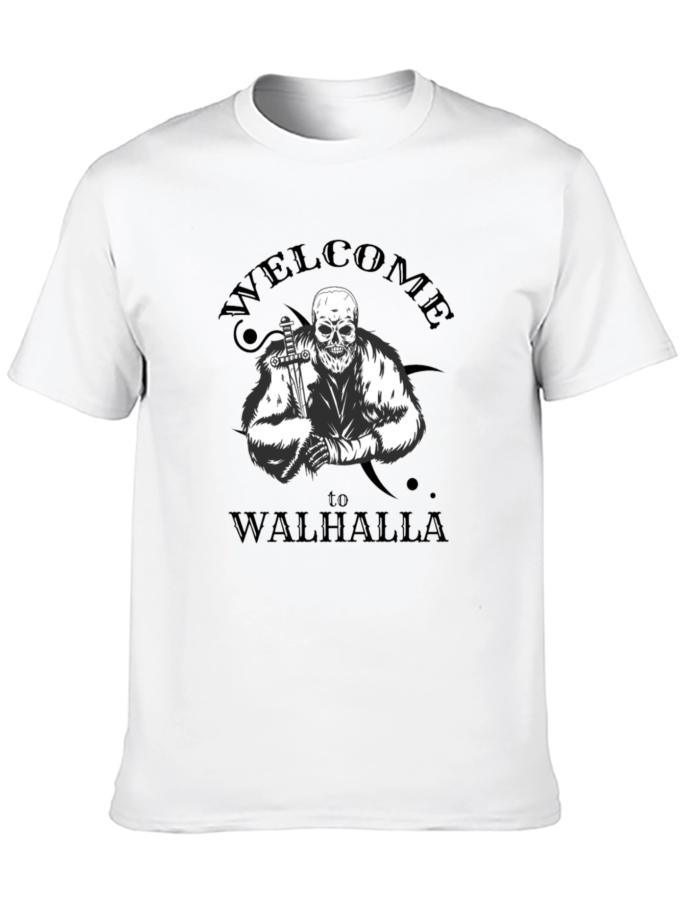 Welcome to Walhalla T-Shirt Skull Viking Style