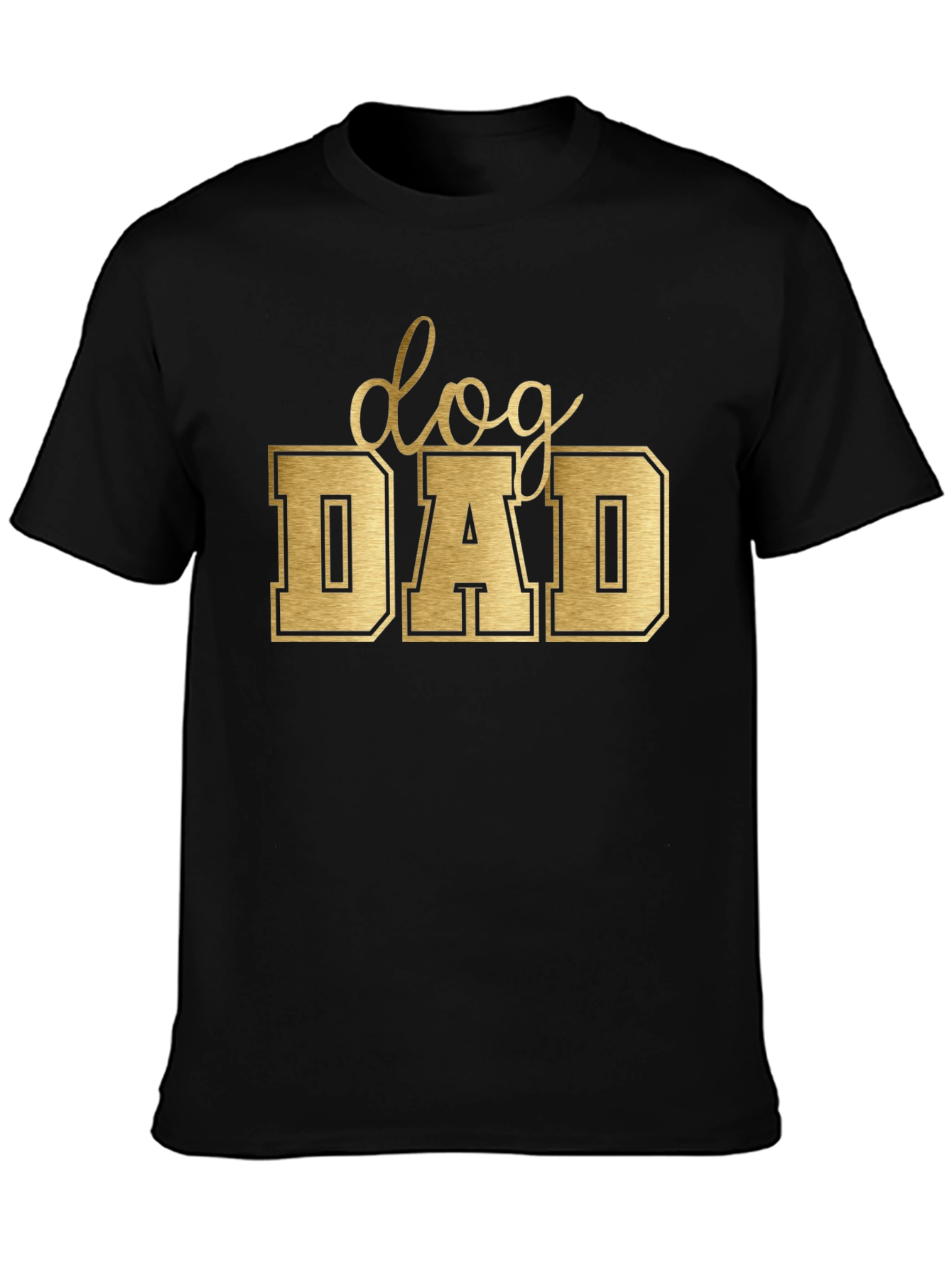 Dog Dad Tee - Golden Lettering on Black