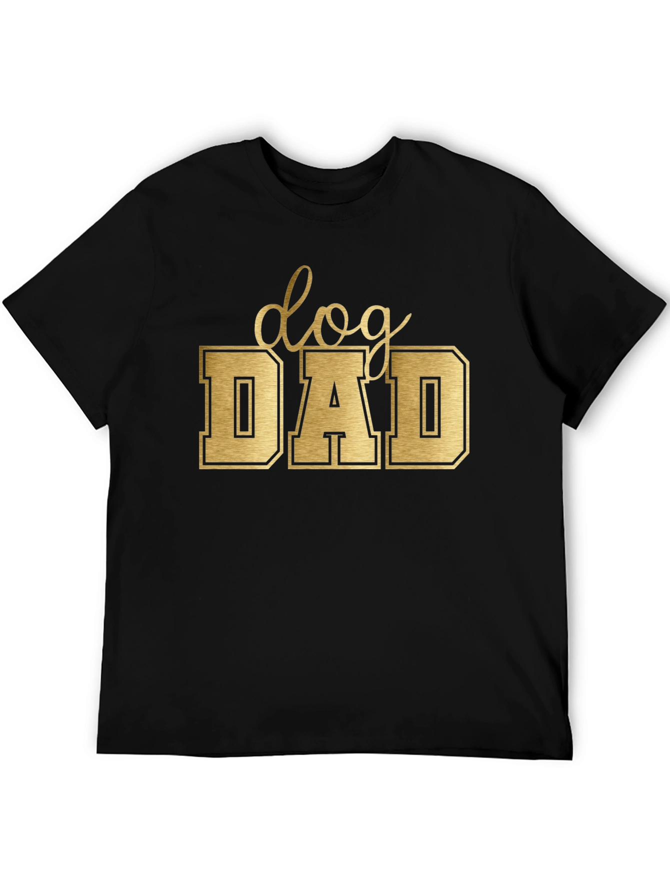 Dog Dad Tee - Golden Lettering on Black