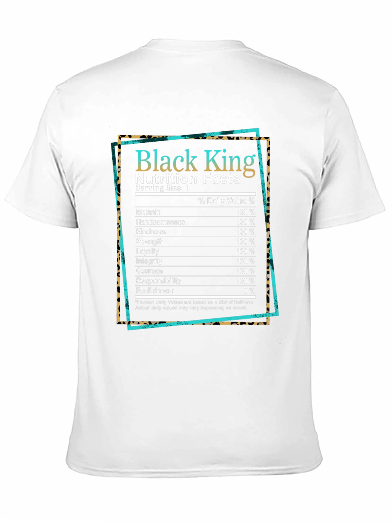 Black King Nutrition Facts T-Shirt
