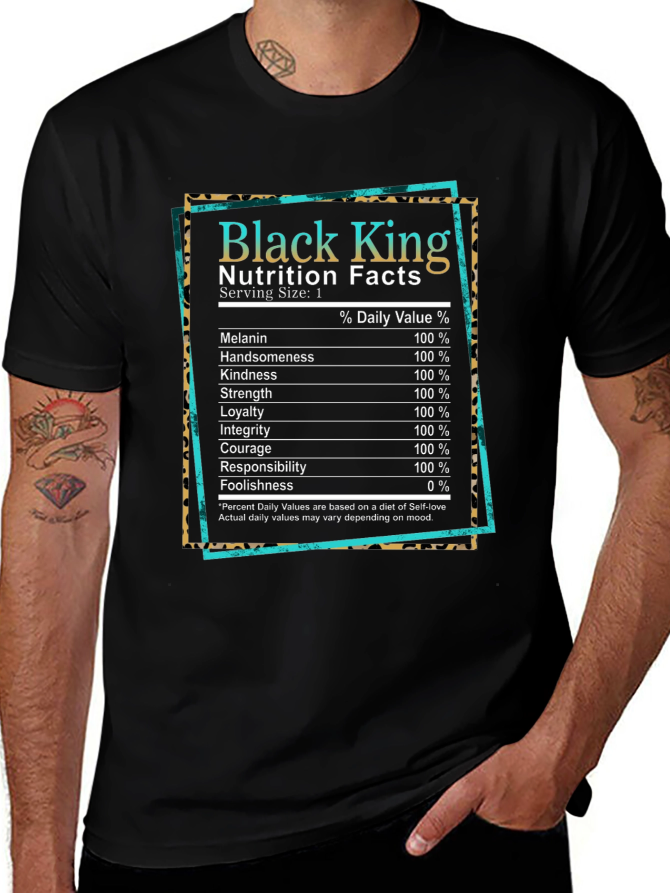 Black King Nutrition Facts T-Shirt