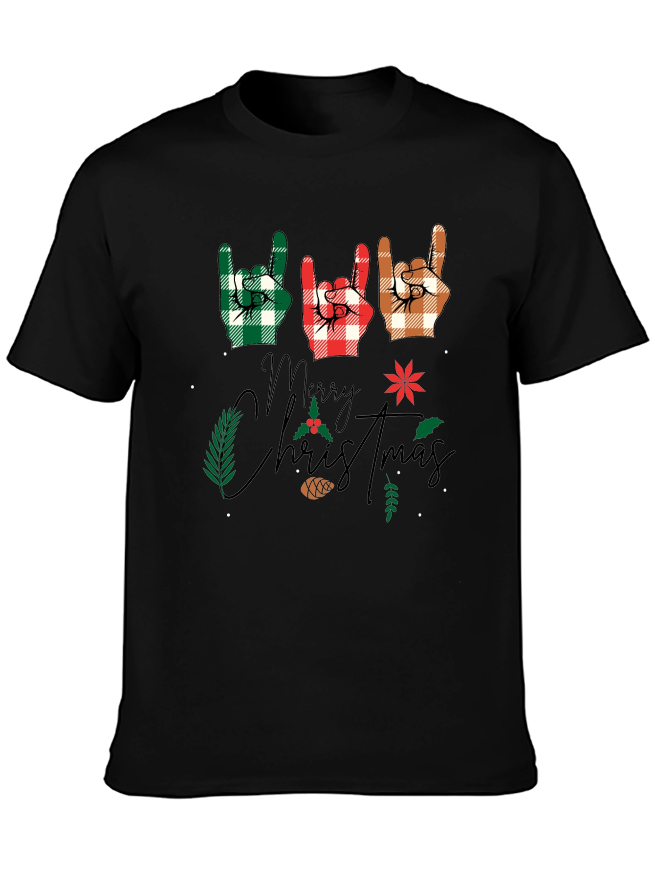 Merry Christmas Sign of the Horns T-Shirt
