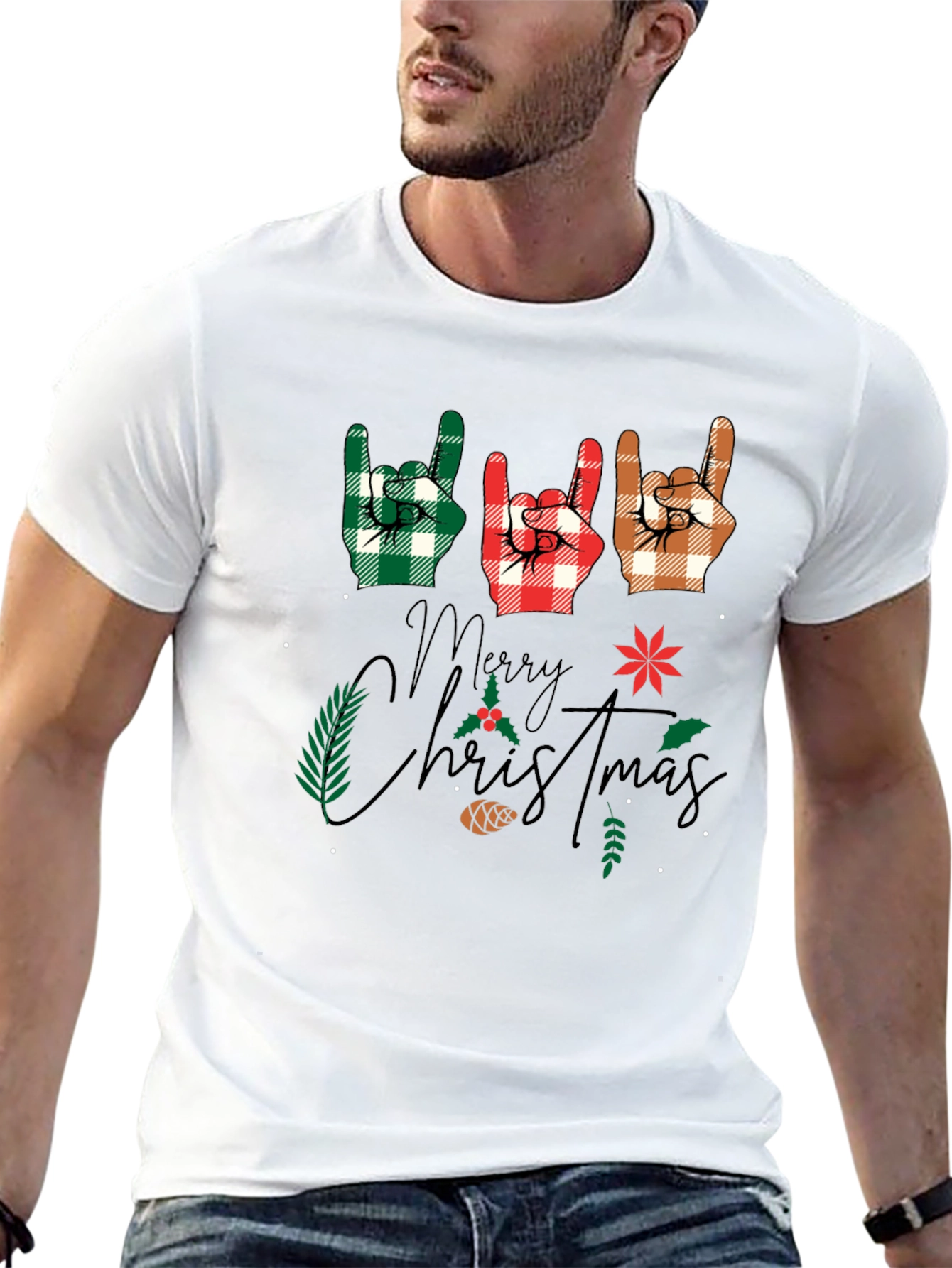 Merry Christmas Sign of the Horns T-Shirt