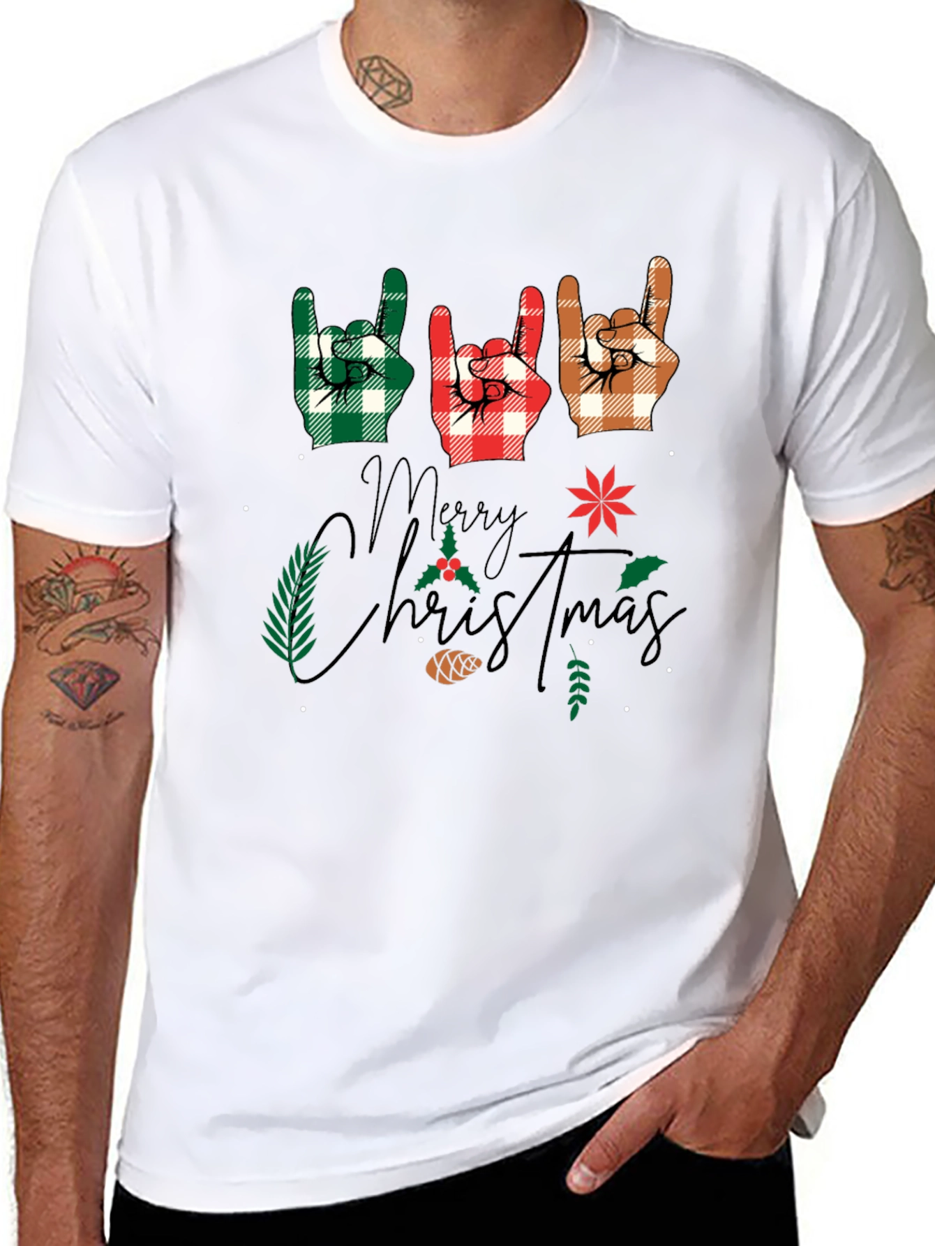 Merry Christmas Sign of the Horns T-Shirt