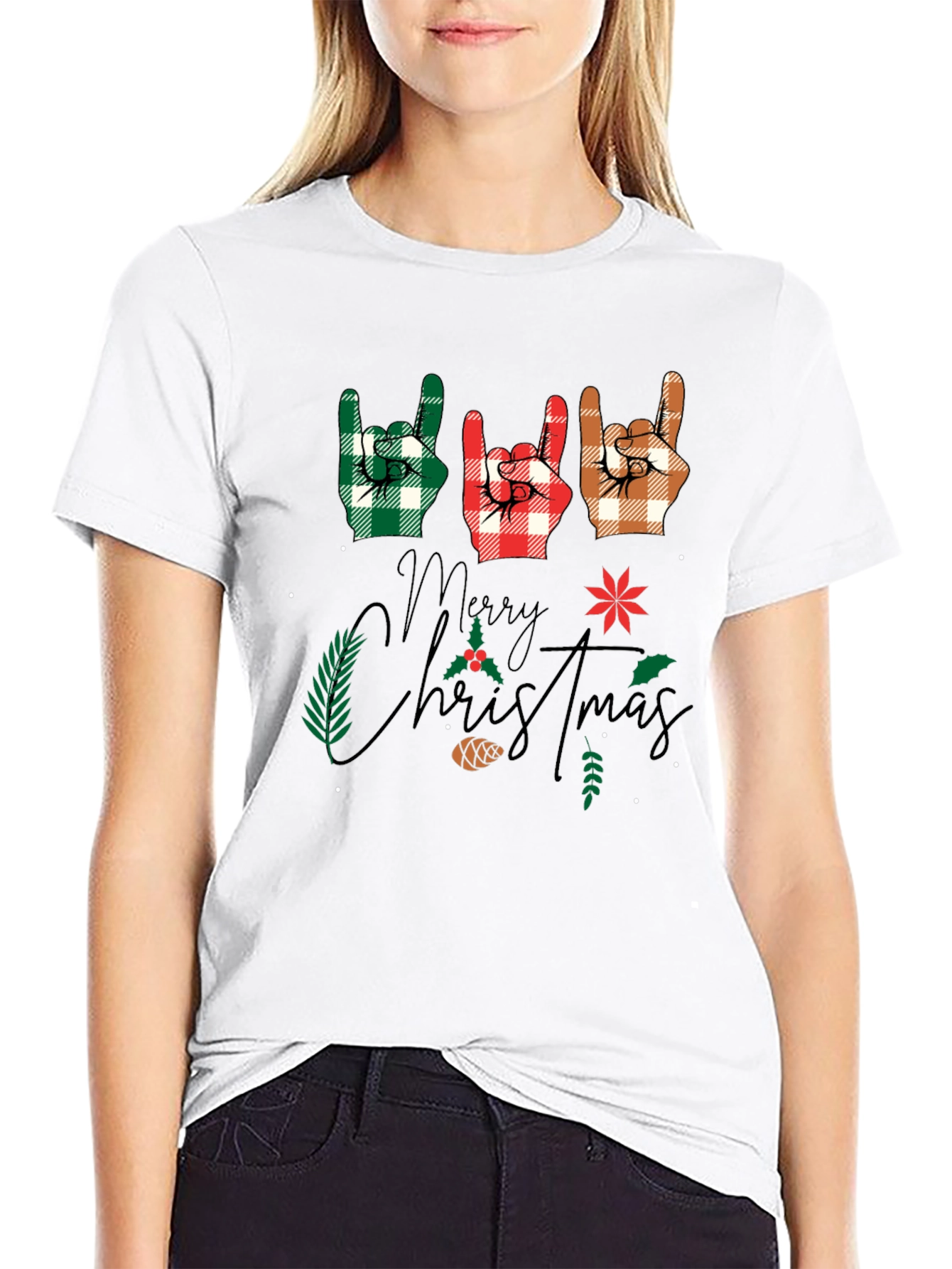 Merry Christmas Sign of the Horns T-Shirt