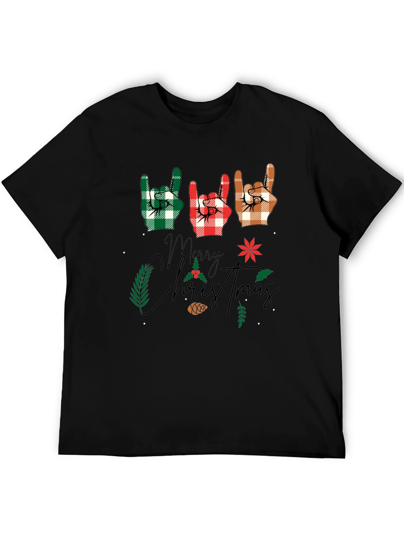 Merry Christmas Sign of the Horns T-Shirt